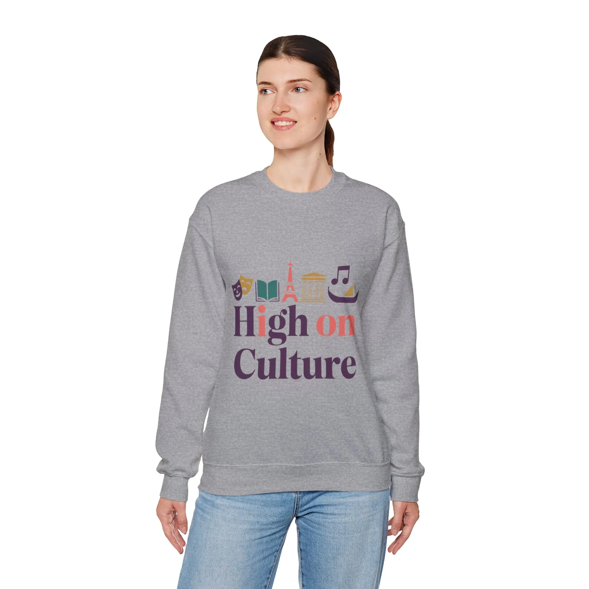 Womens Heavy Blend™ Crewneck Sweatshirt, High on Culture Womens Sweatshirt, Stylish Cultural Graphic Top - Image 12