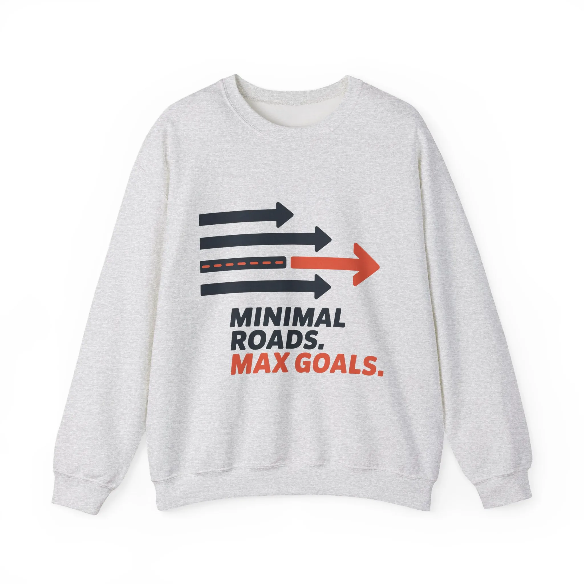 Mens Heavy Blend™ Crewneck Sweatshirt, Minimal Roads Max Goals Motivational Mens Sweatshirt - Image 4