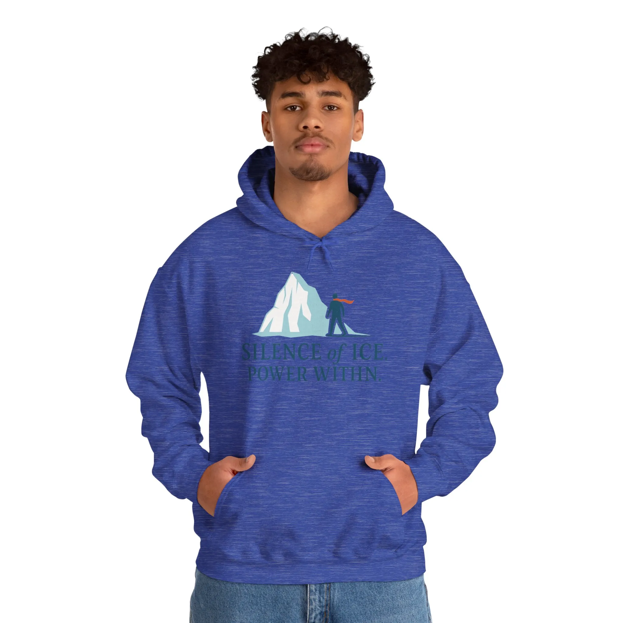 Mens Heavy Blend™ Hooded Sweatshirt, Silence of Ice Power Within Hoodie, Nordic Minimal Iceberg Graphic Streetwear - Image 31