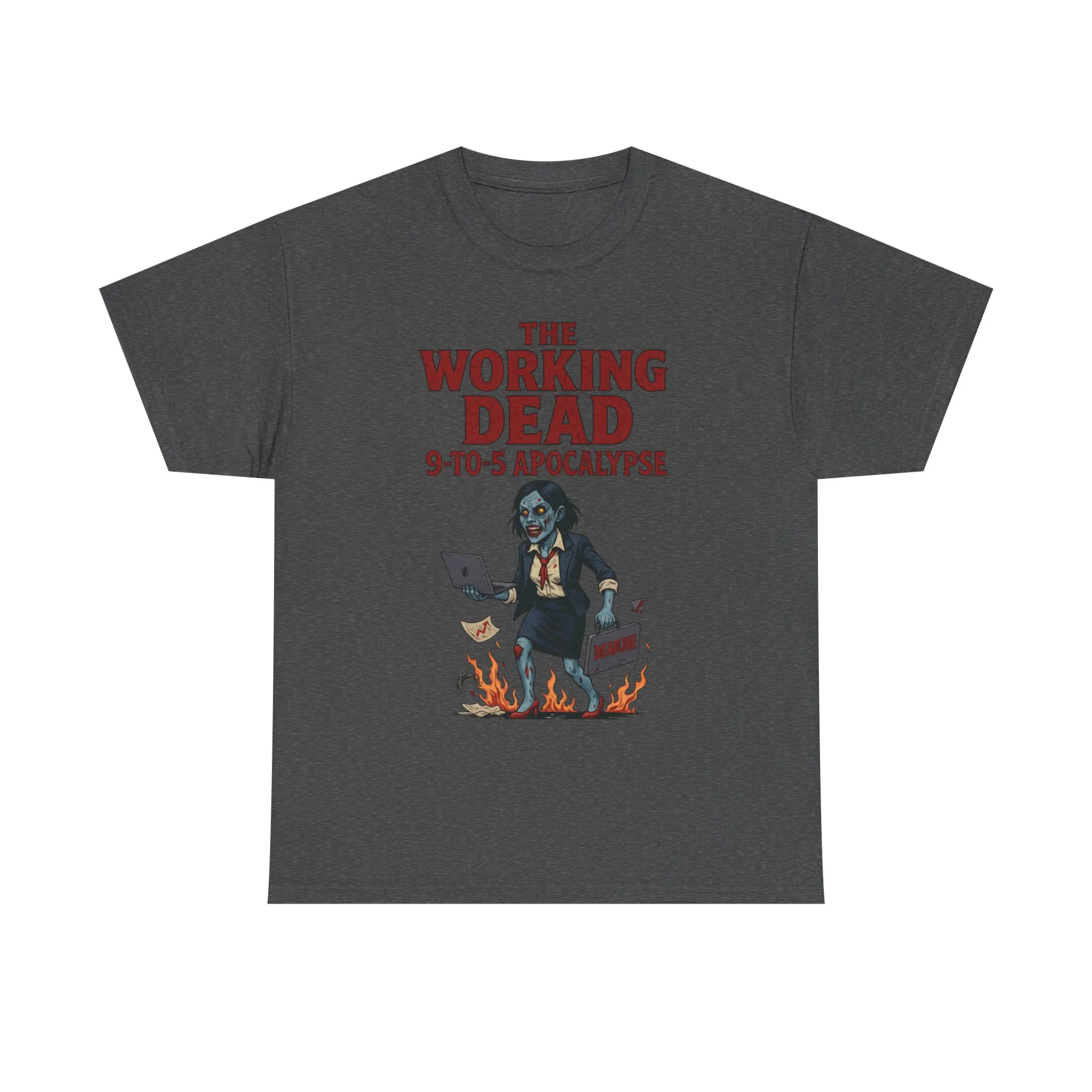 The Working Dead 9-to-5 Apocalypse Women's T-Shirt, Horror Office Zombie Top, Halloween Office Humor - Image 12