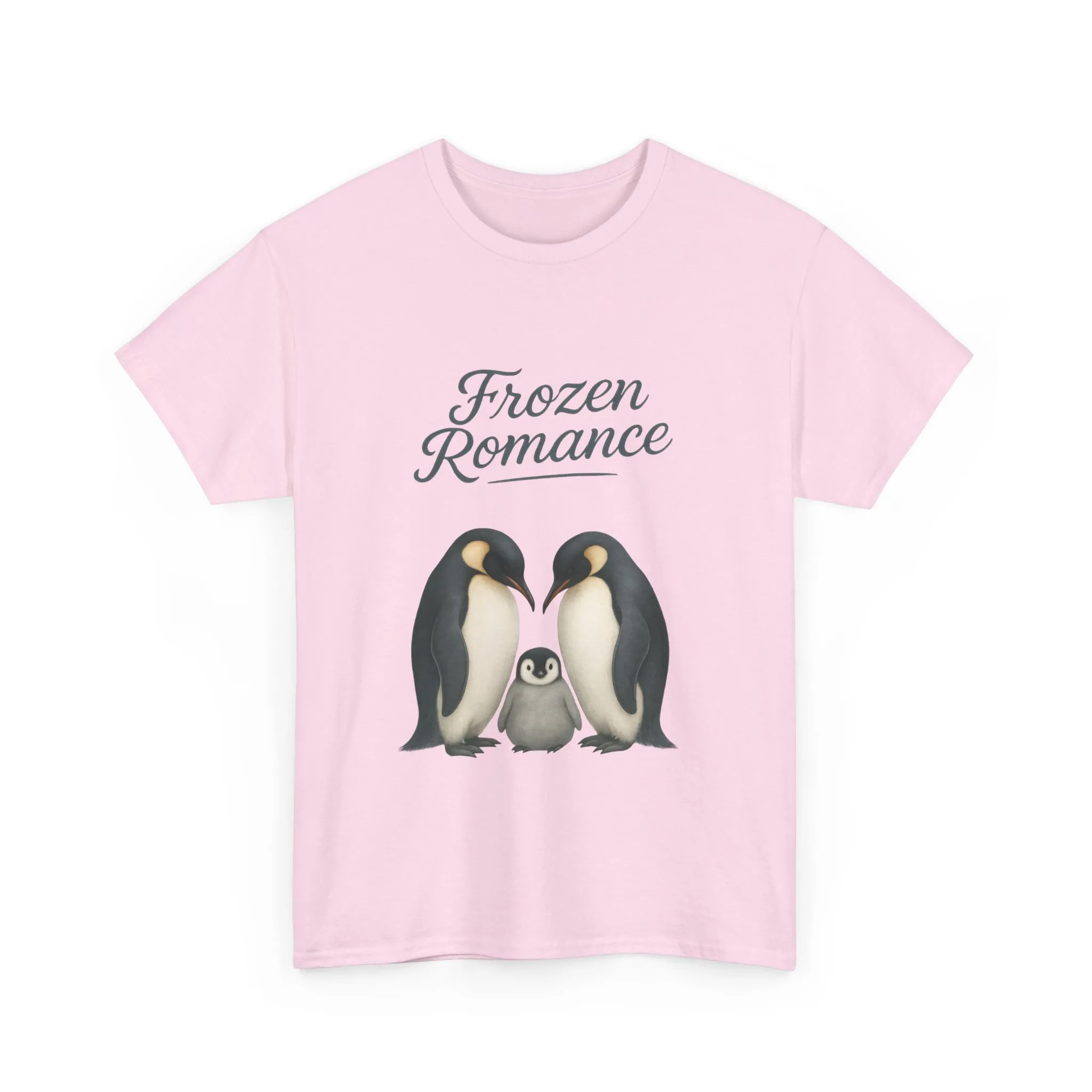 Womens Heavy Cotton Tee, Womens Frozen Romance Penguin T-Shirt, Cute Animal Graphic Tee, Love Birds Shirt Gift - Image 22