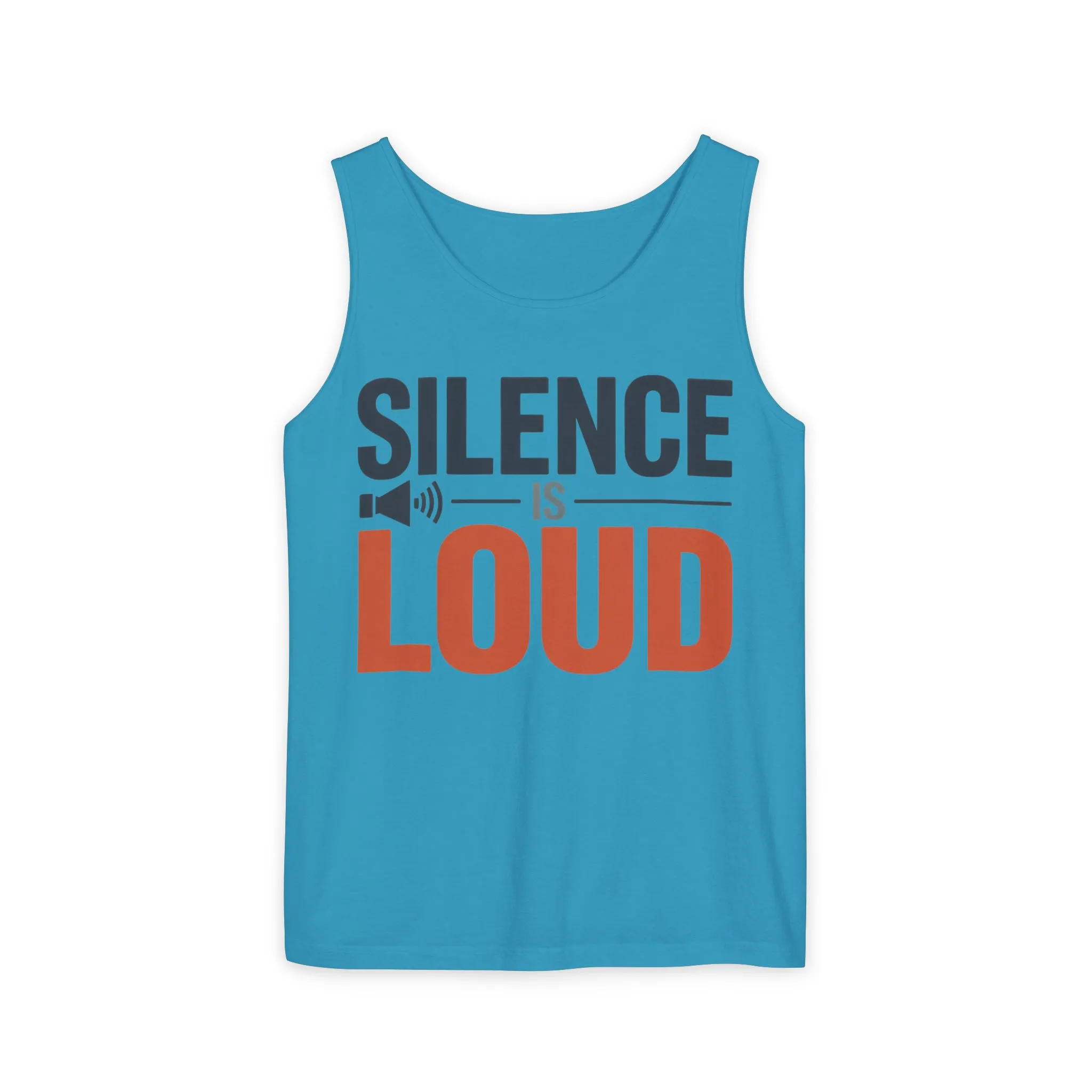 Mens Garment-Dyed Tank Top, Silence Is Loud Motivational Mens Tank Top - Image 13