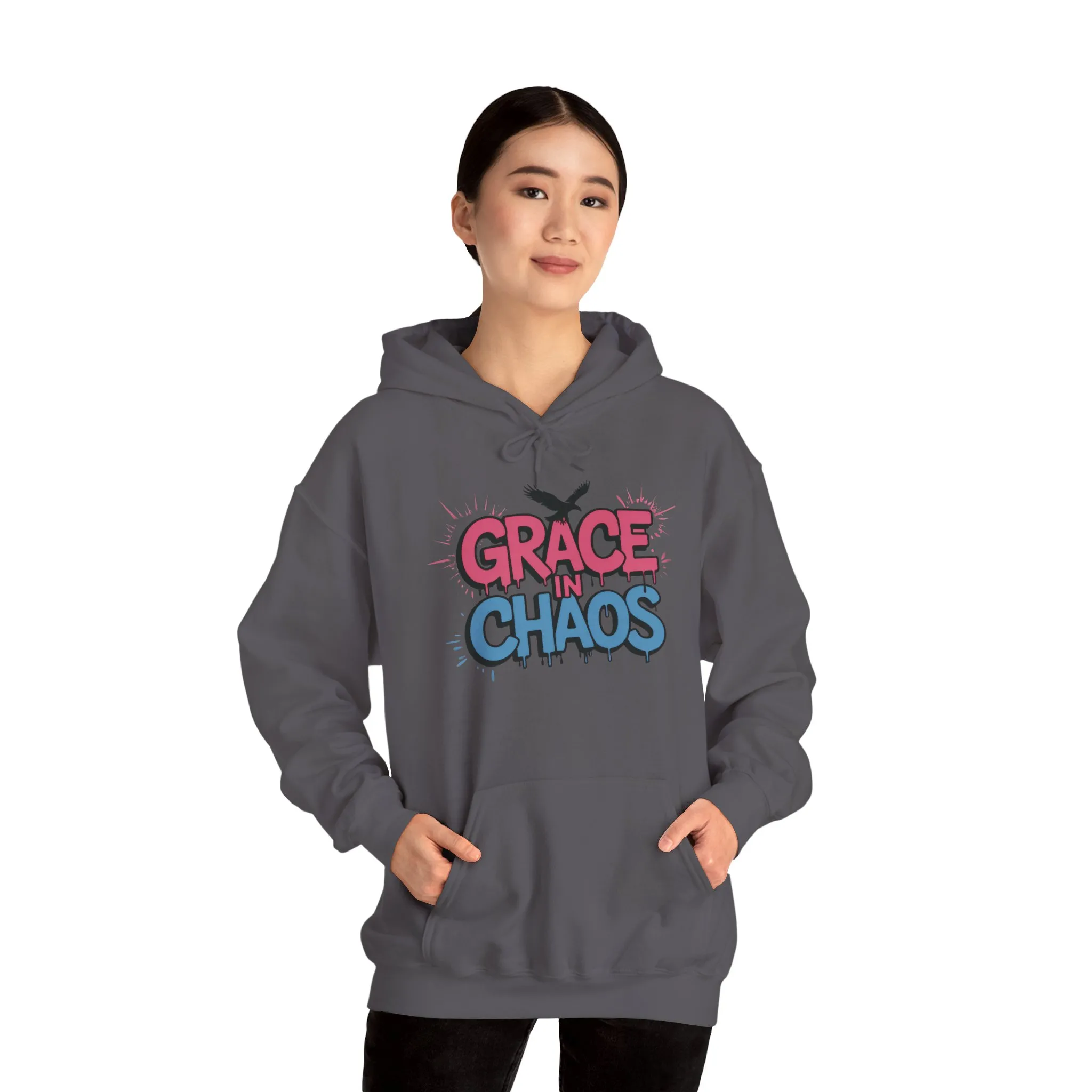 Women's Hoodie Grace in Chaos, Graffiti Dripping Street Art Urban Hoodie, Bold Graphic Pullover - Image 19