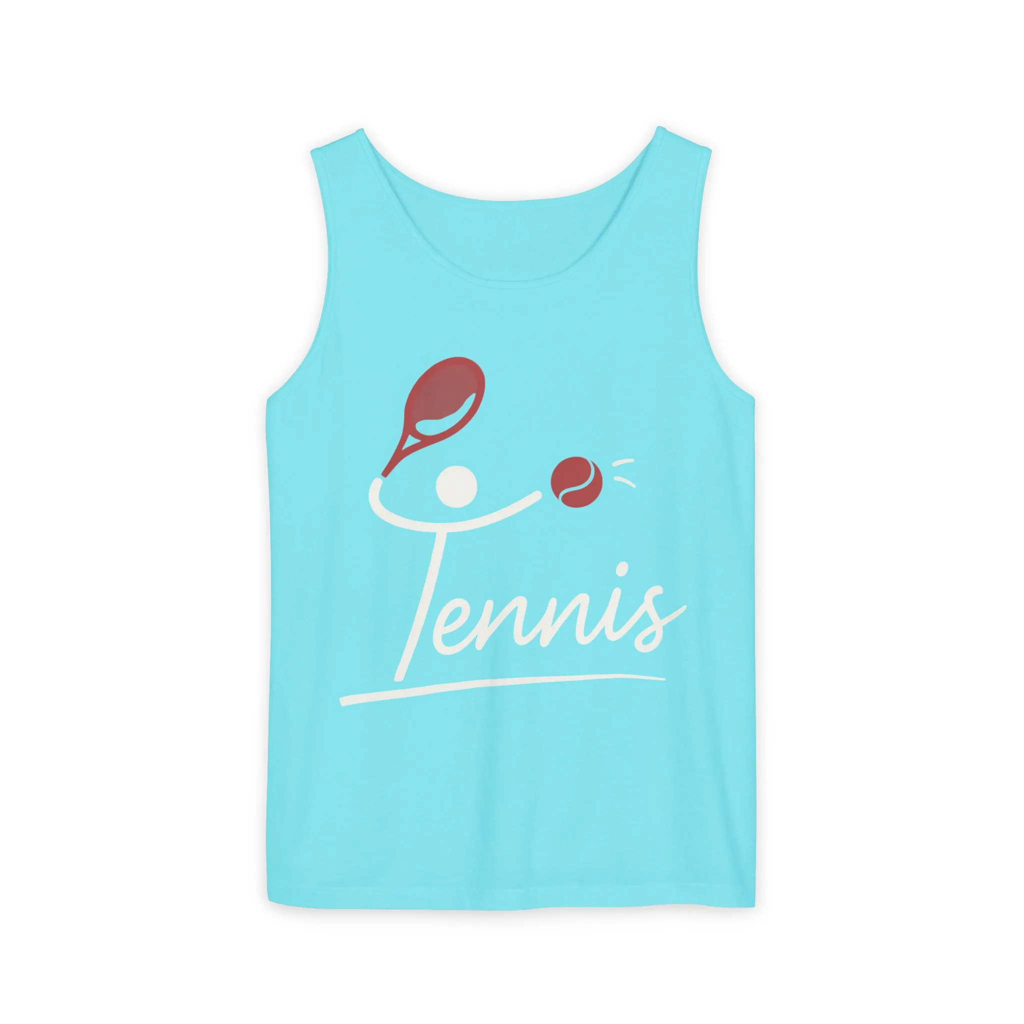 Womens Garment-Dyed Tank Top, Womens Tennis Tank Top, Cute Sports Graphic Top, Workout Gym Activewear Shirt - Image 3
