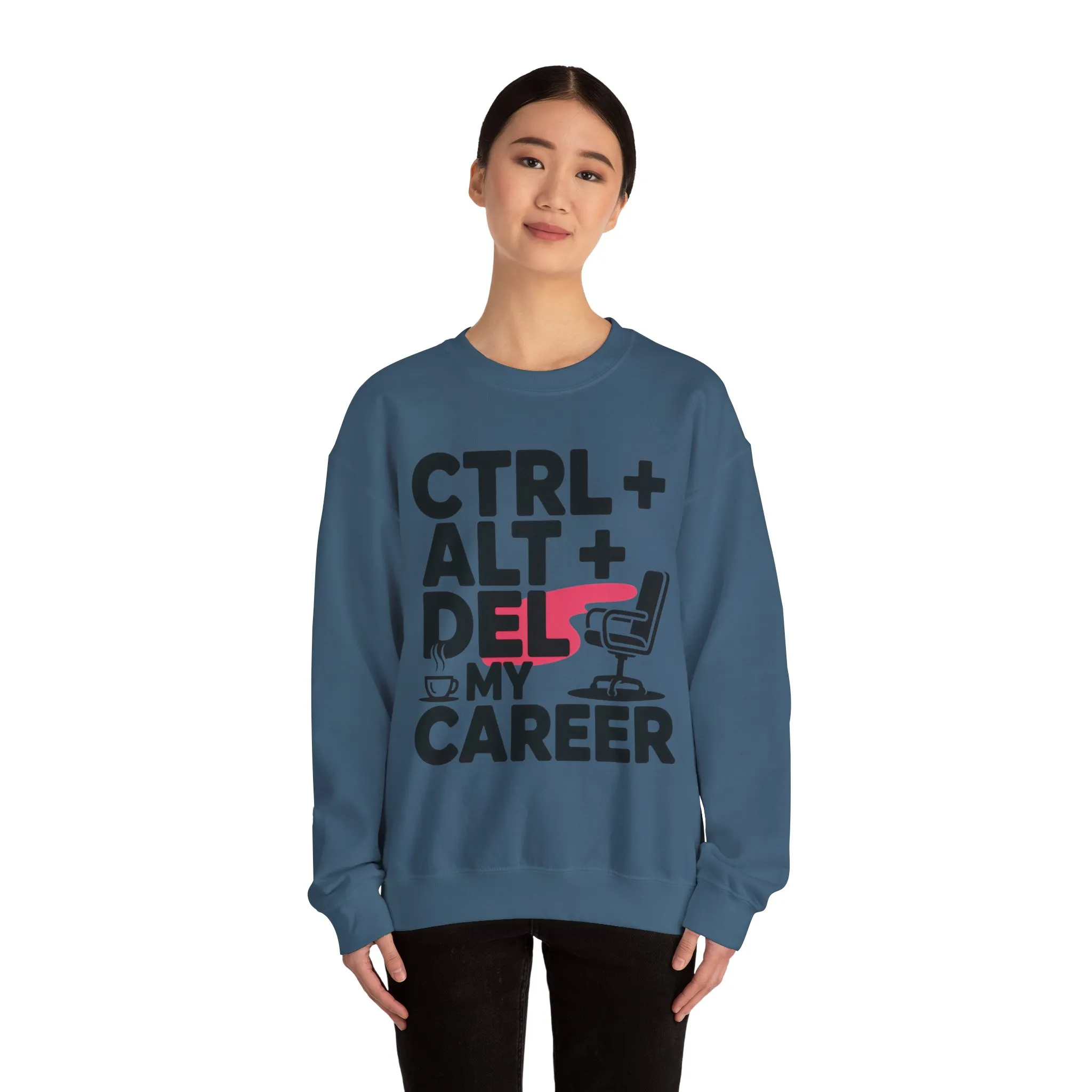 Ctrl Alt Del My Career Sweatshirt, Sarcastic Workwear Graphic Pullover, Funny Office Top, Women's Heavy Blend⢠Crewneck Sweatshirt - Image 11