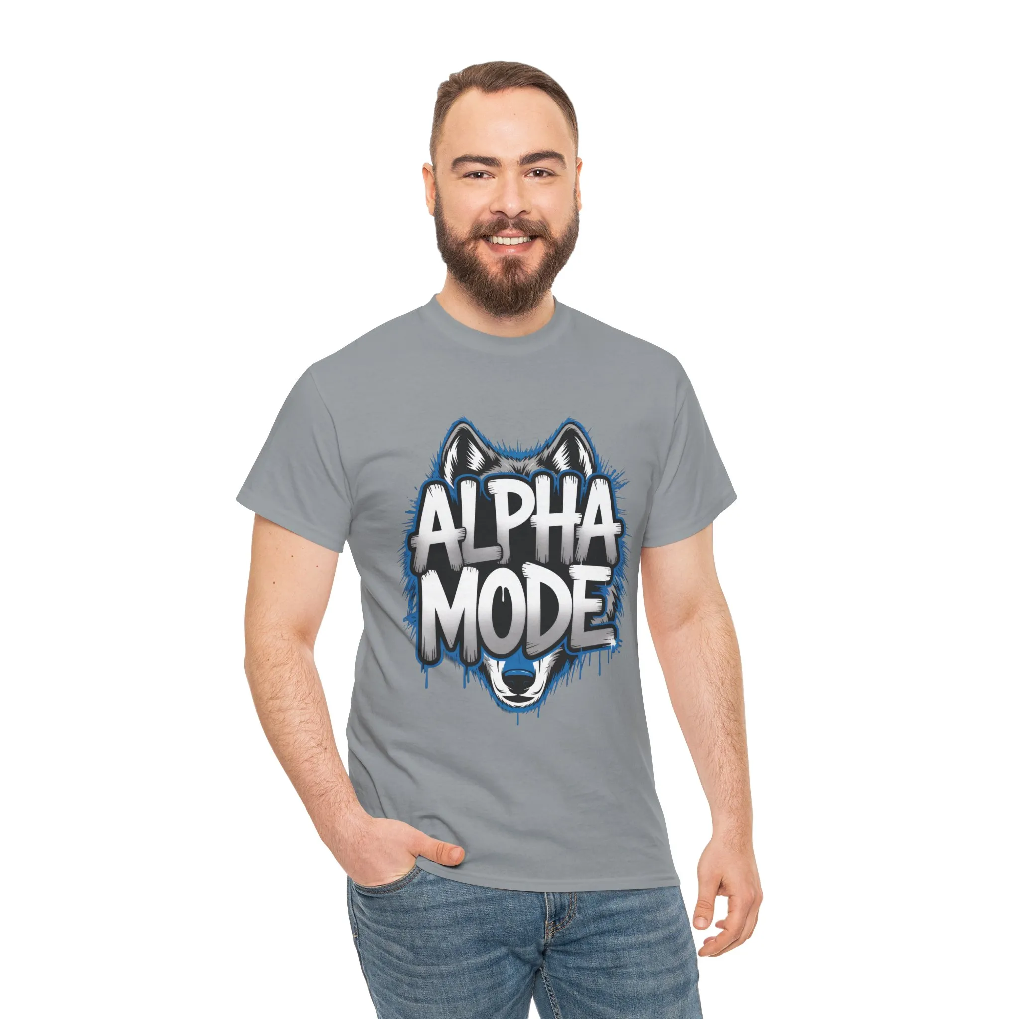 Alpha Mode Wolf Graphic Mens T-Shirt Streetwear, Alpha Tee, Wolf Tee, Street Tee, Wolf Art - Image 11