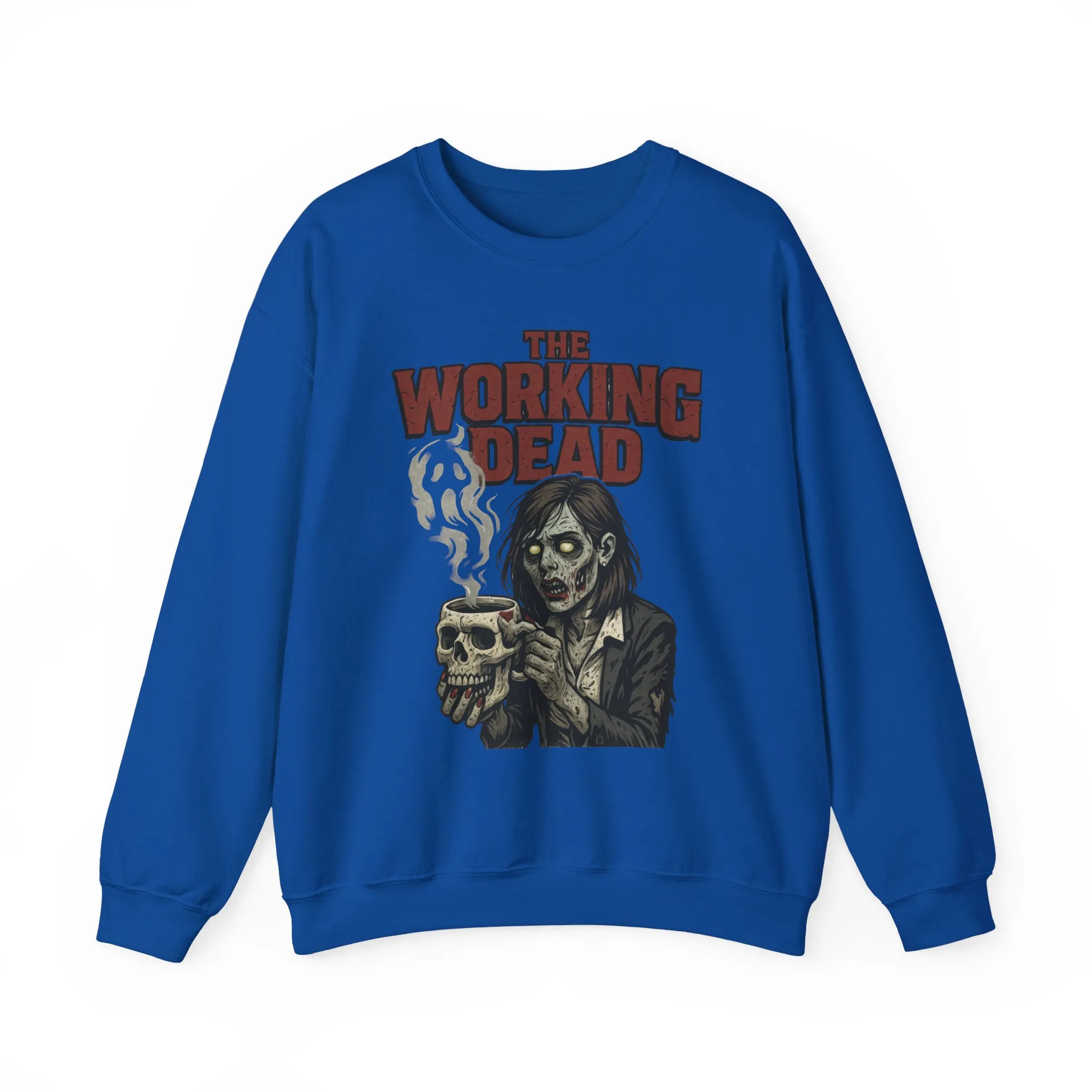 The Working Dead Women's Zombie Sweatshirt, Halloween Zombie Top, Work Humor Sweatshirt, Women's Heavy Blend™ Crewneck Sweatshirt - Image 16