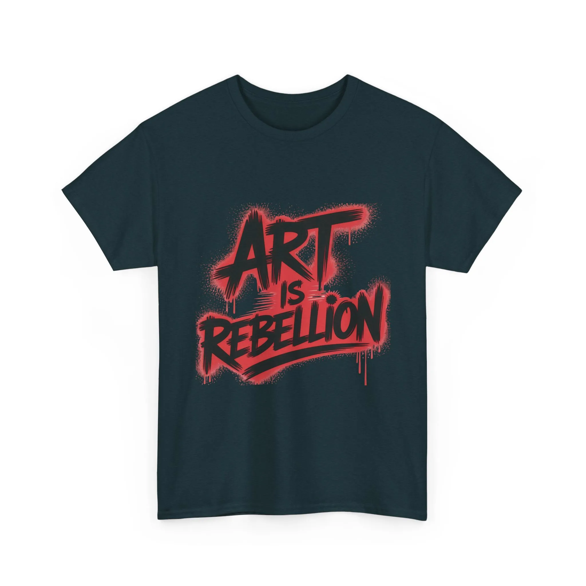 Men's Heavy Cotton Tee, Art Is Rebellion Men's T-Shirt, Graffiti Street Art Graphic Tee, Urban Skate Punk Style Shirt - Image 10