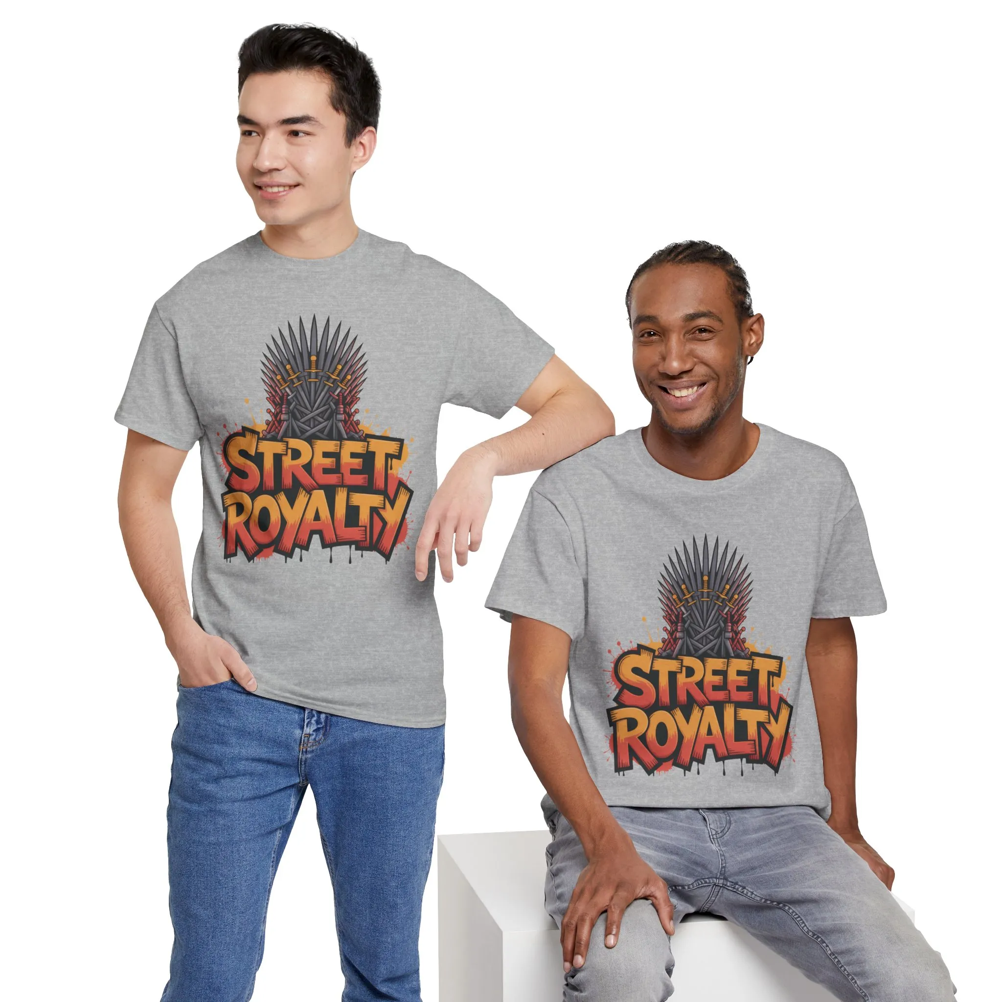Street Royalty Men's T-Shirt, Graffiti Crown Graphic Tee, Urban Streetwear Top for Skaters and Hip Hop Style - Image 6