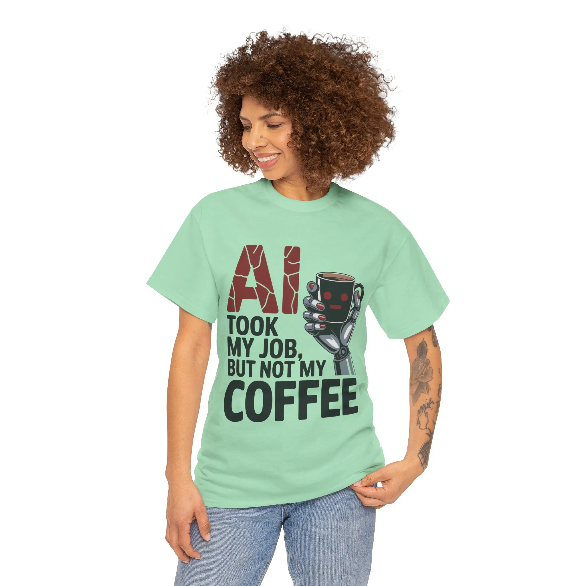 Women's AI Coffee T-Shirt, Funny Robot Job Humor Tee, Geek Sarcastic Gift for Her, Sarcastic Work Shirt, Career Humor - Image 32