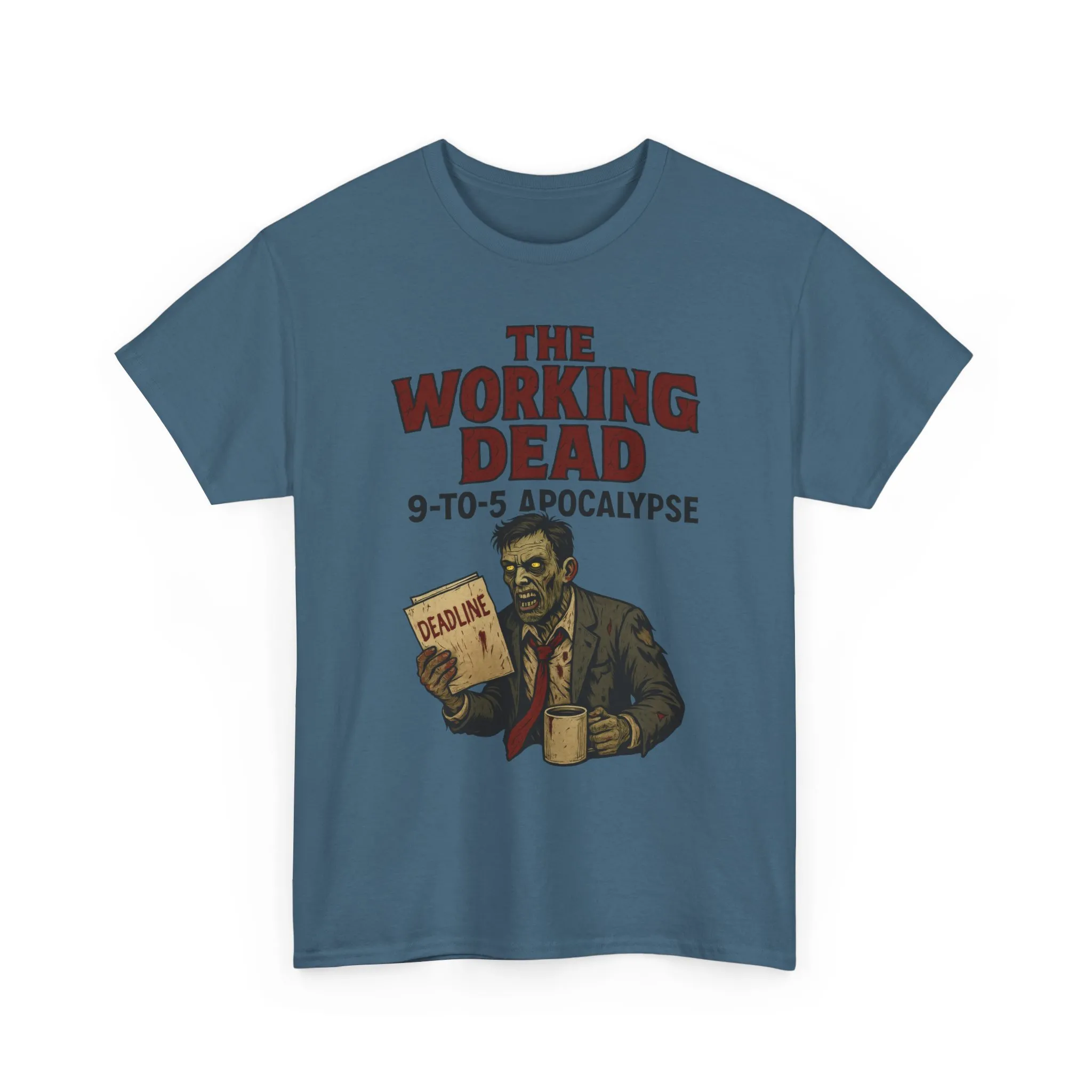 The Working Dead 9-to-5 Apocalypse Men's T-Shirt, Funny Horror Office Zombie Tee, Halloween Zombie Top, Work Humor Sweatshirt - Image 21