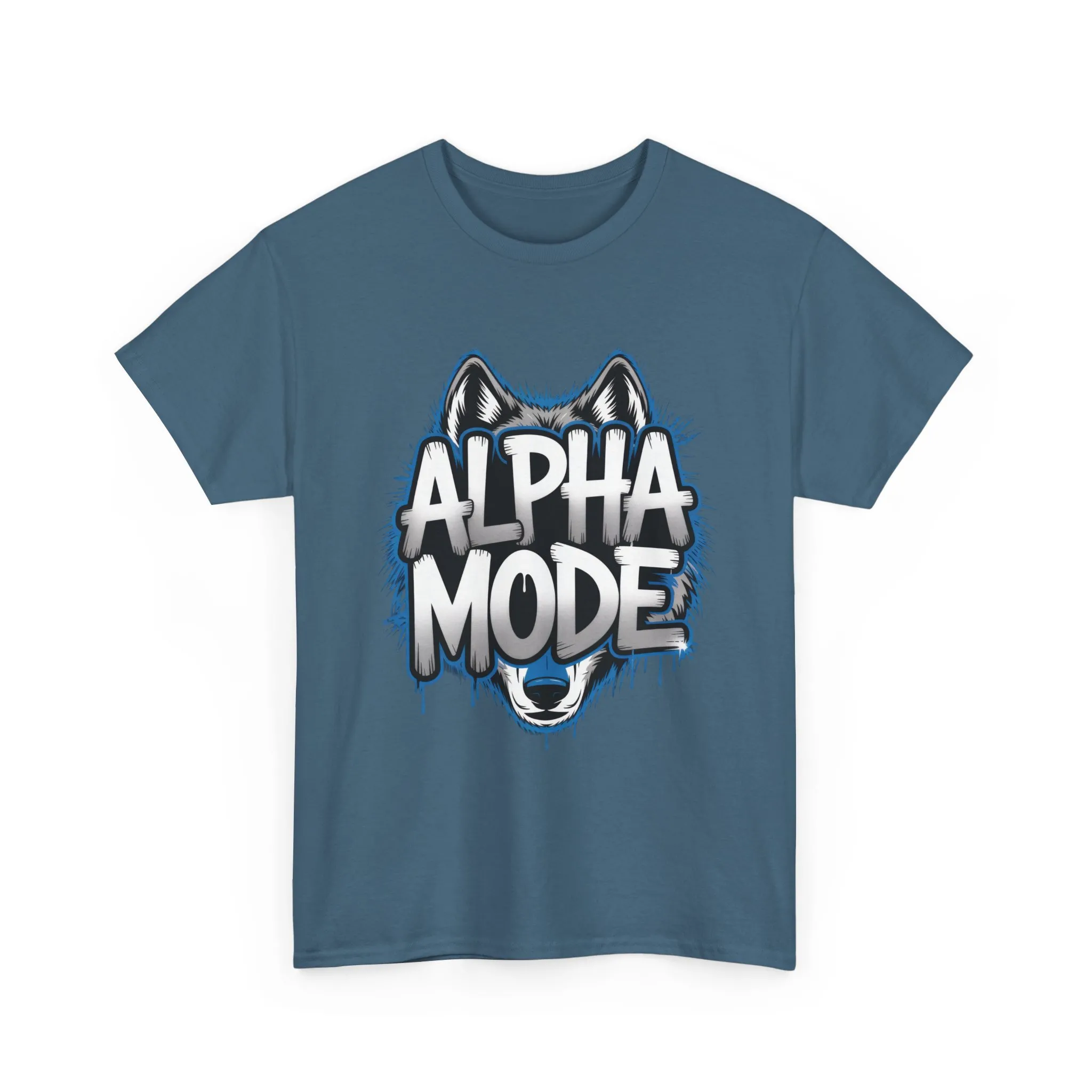 Alpha Mode Wolf Graphic Mens T-Shirt Streetwear, Alpha Tee, Wolf Tee, Street Tee, Wolf Art - Image 2