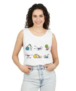 Womens Garment-Dyed Tank Top, Fit Fun Pilates Womens Tank Top, Cute Workout Shirt, Funny Yoga Gym Top for Women