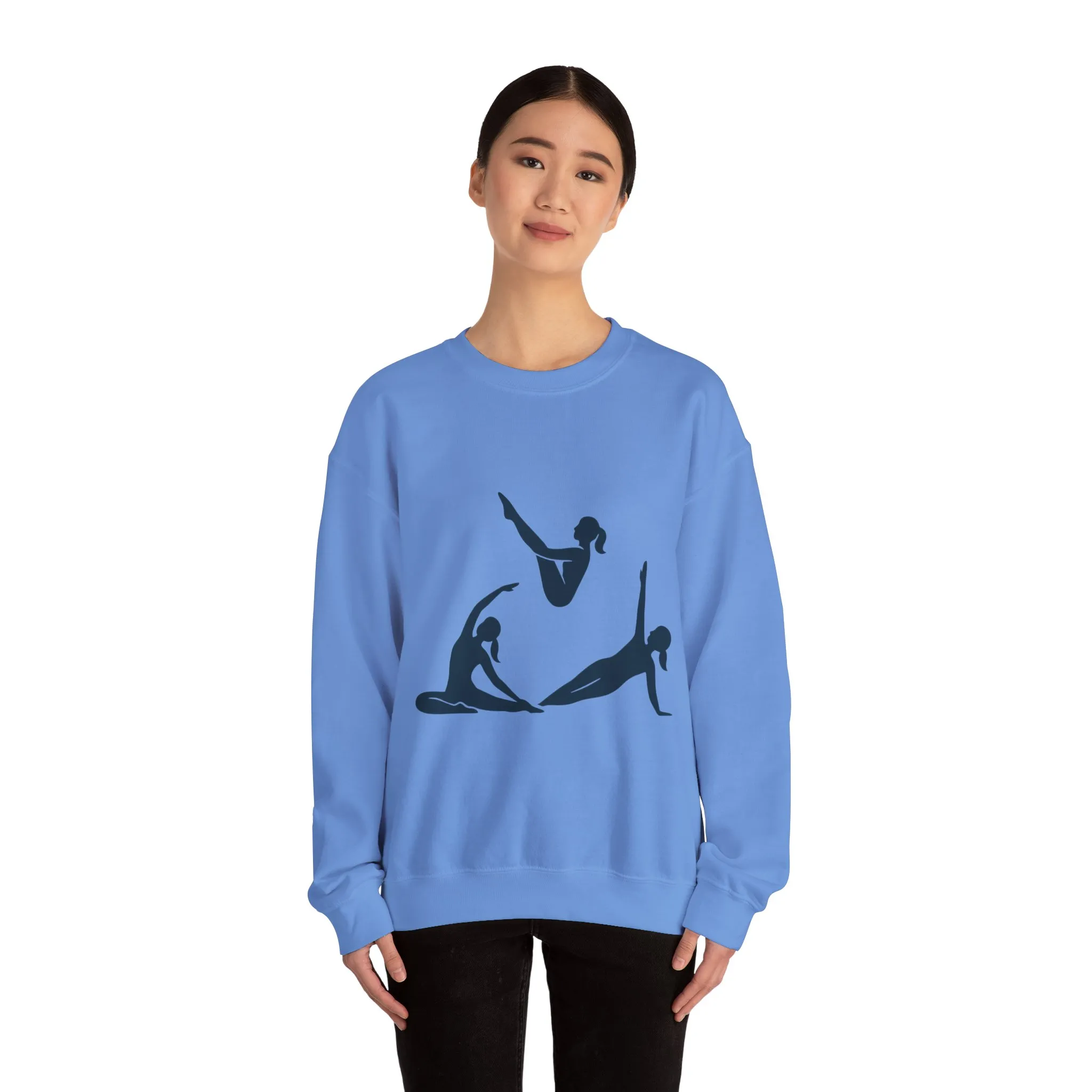 Womens Heavy Blend™ Crewneck Sweatshirt, Womens Pilates Sweatshirt, Yoga Fitness Graphic Pullover, Cute Workout Gym Top, Yoga Lover Gift - Image 11
