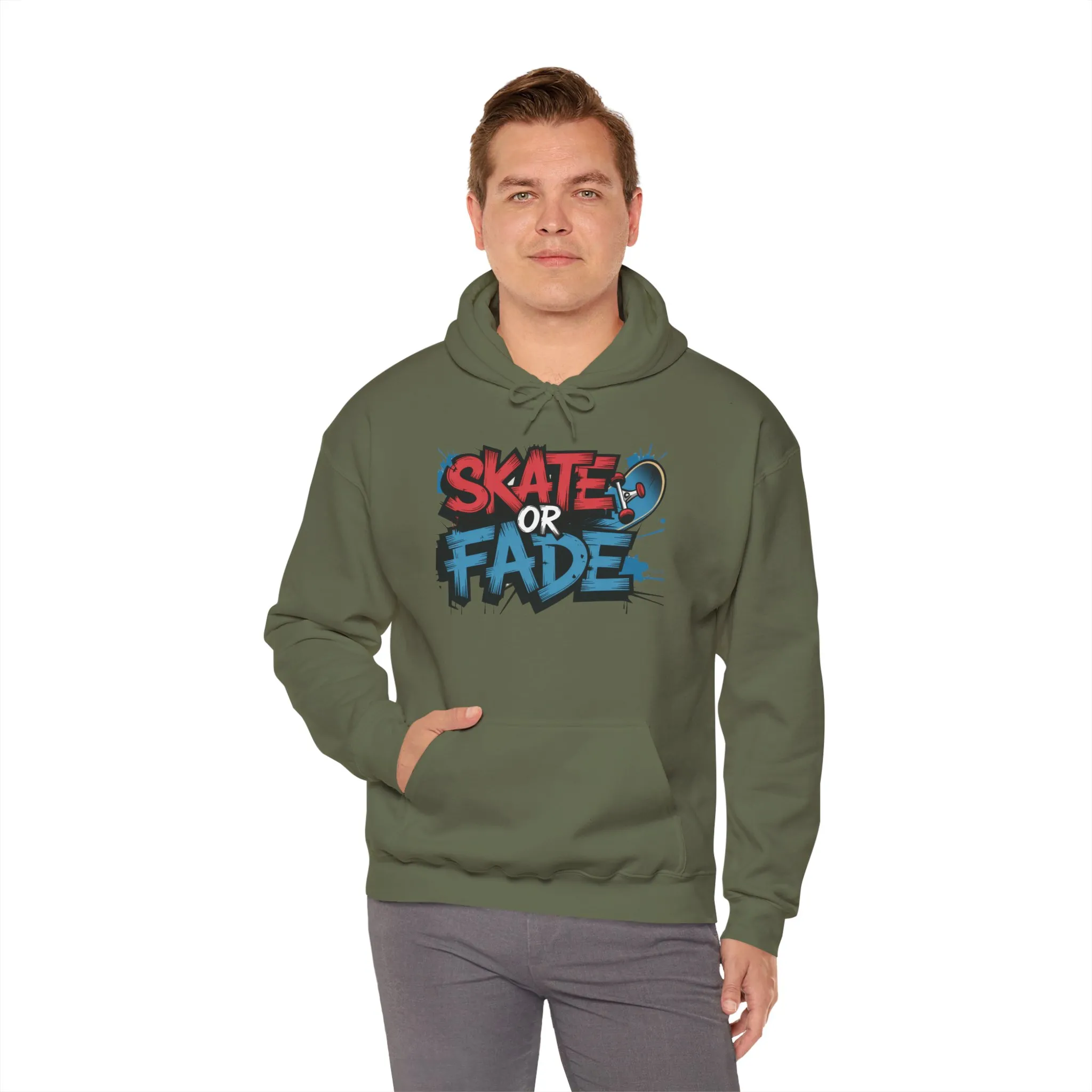 Skate Or Fade Men's Hoodie, Graffiti Skateboarding Pullover, Urban Streetwear Hoodie for Skaters - Image 10