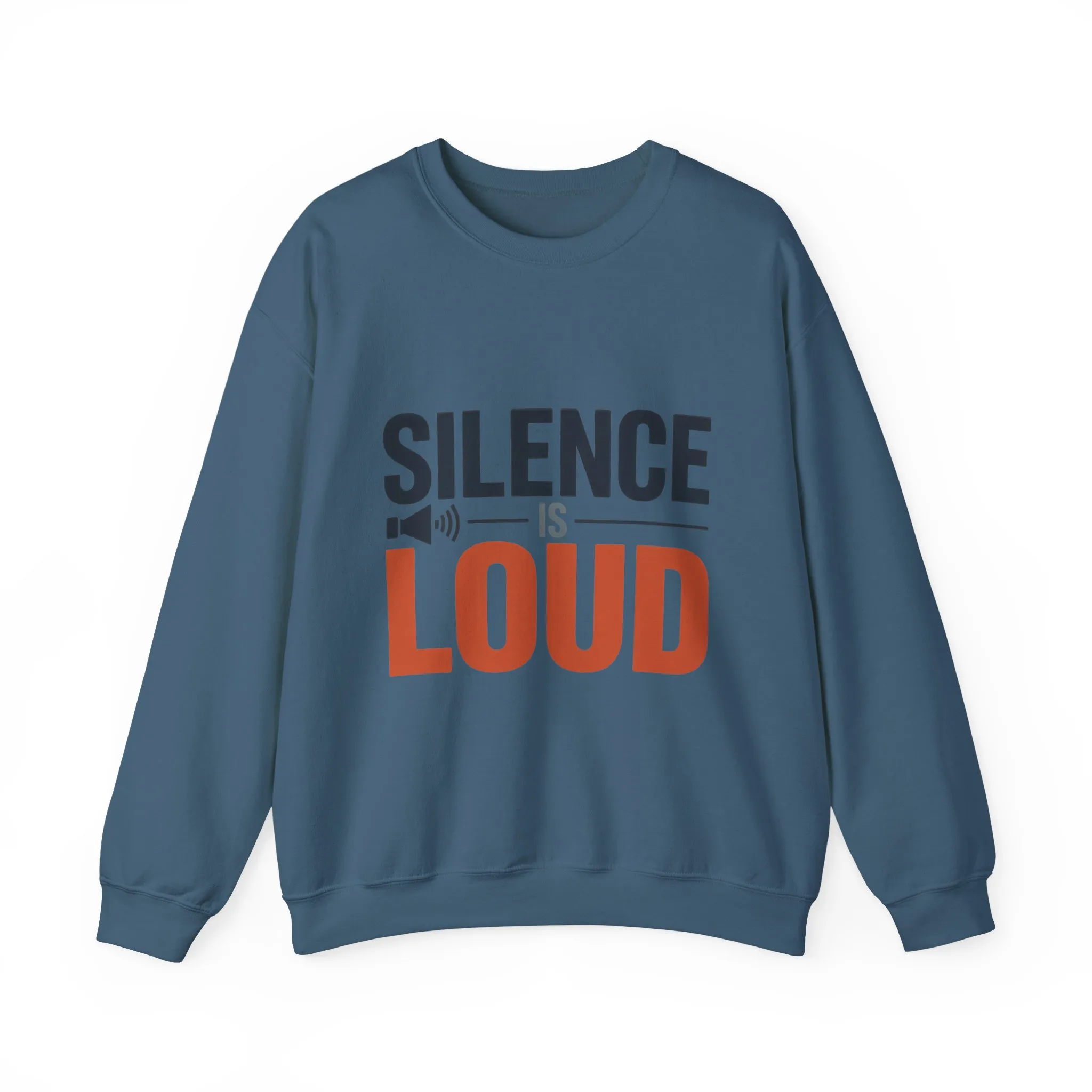 Mens Heavy Blend™ Crewneck Sweatshirt, Silence Is Loud Motivational Mens Sweatshirt - Image 13