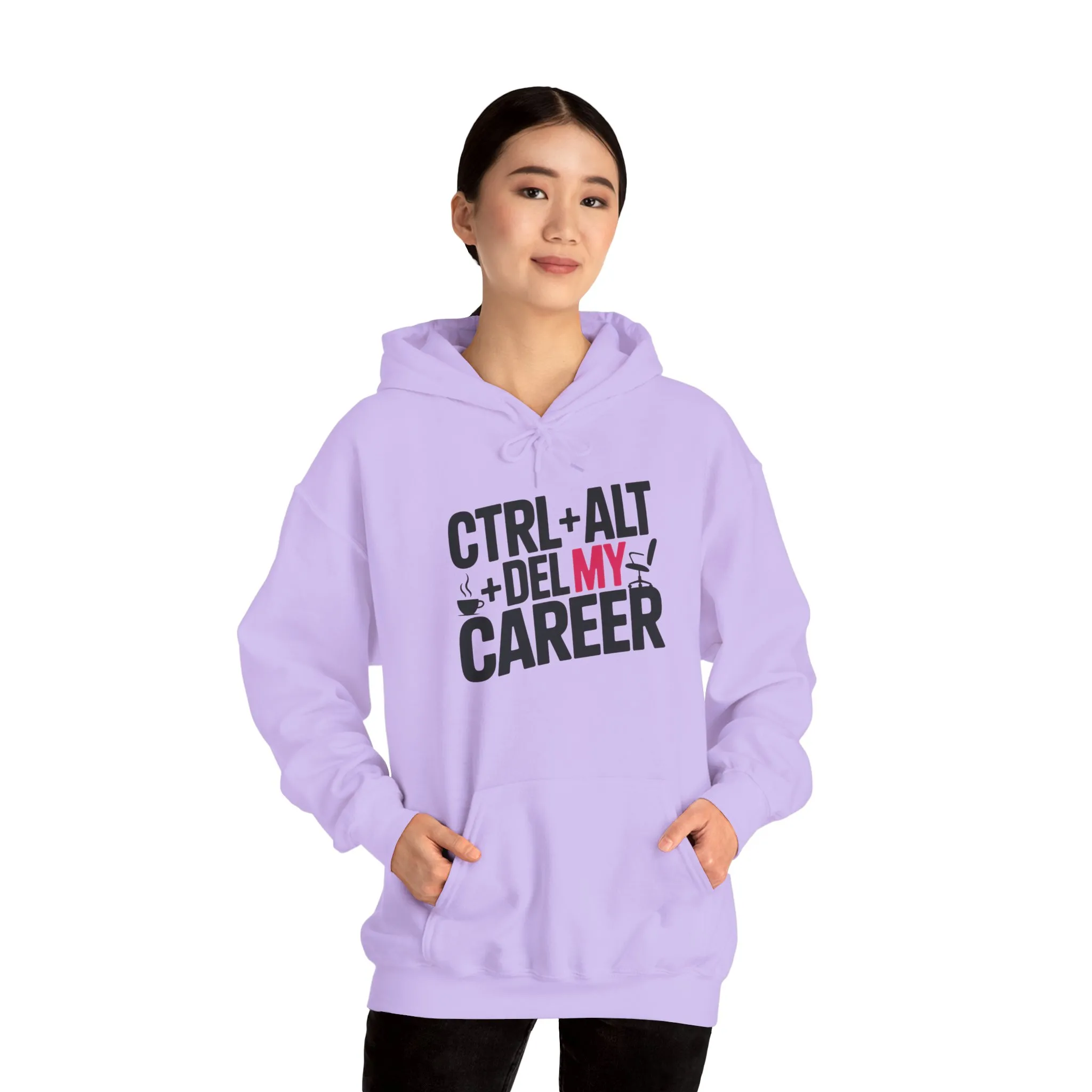 Ctrl Alt Del My Career Hoodie, Funny Geek Workwear, Sarcastic Office Humor Pullover, Women's Heavy Blend™ Hooded Sweatshirt - Image 22