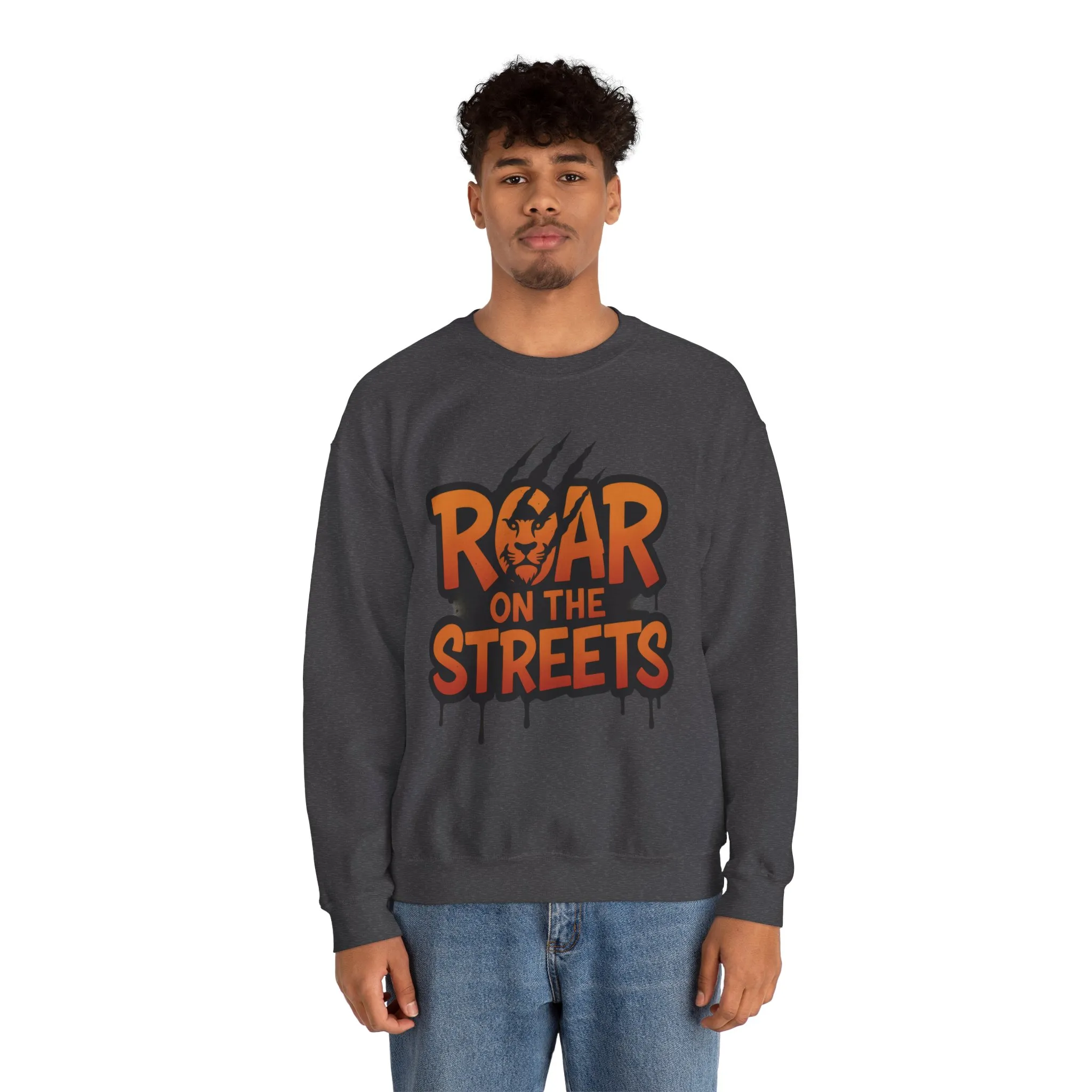 Mens Heavy Blend™ Crewneck Sweatshirt, Roar on the Streets Mens Lion Crewneck Sweatshirt - Image 17