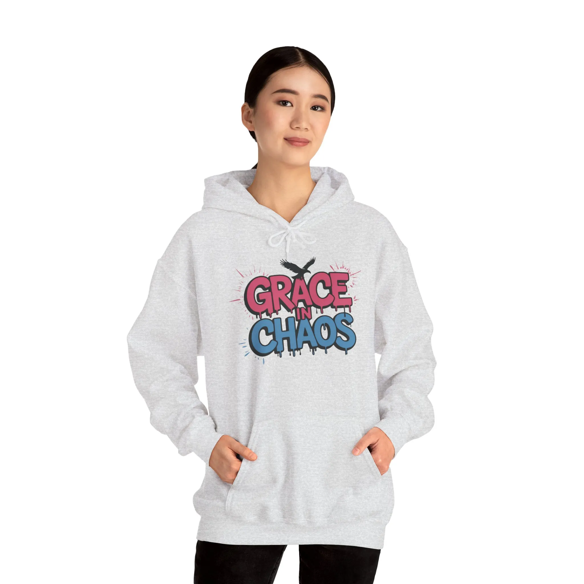 Women's Hoodie Grace in Chaos, Graffiti Dripping Street Art Urban Hoodie, Bold Graphic Pullover - Image 7