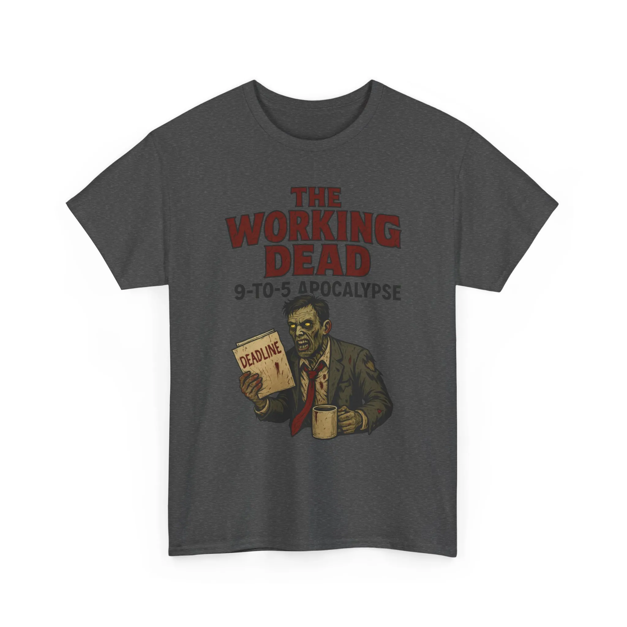 The Working Dead 9-to-5 Apocalypse Men's T-Shirt, Funny Horror Office Zombie Tee, Halloween Zombie Top, Work Humor Sweatshirt - Image 18