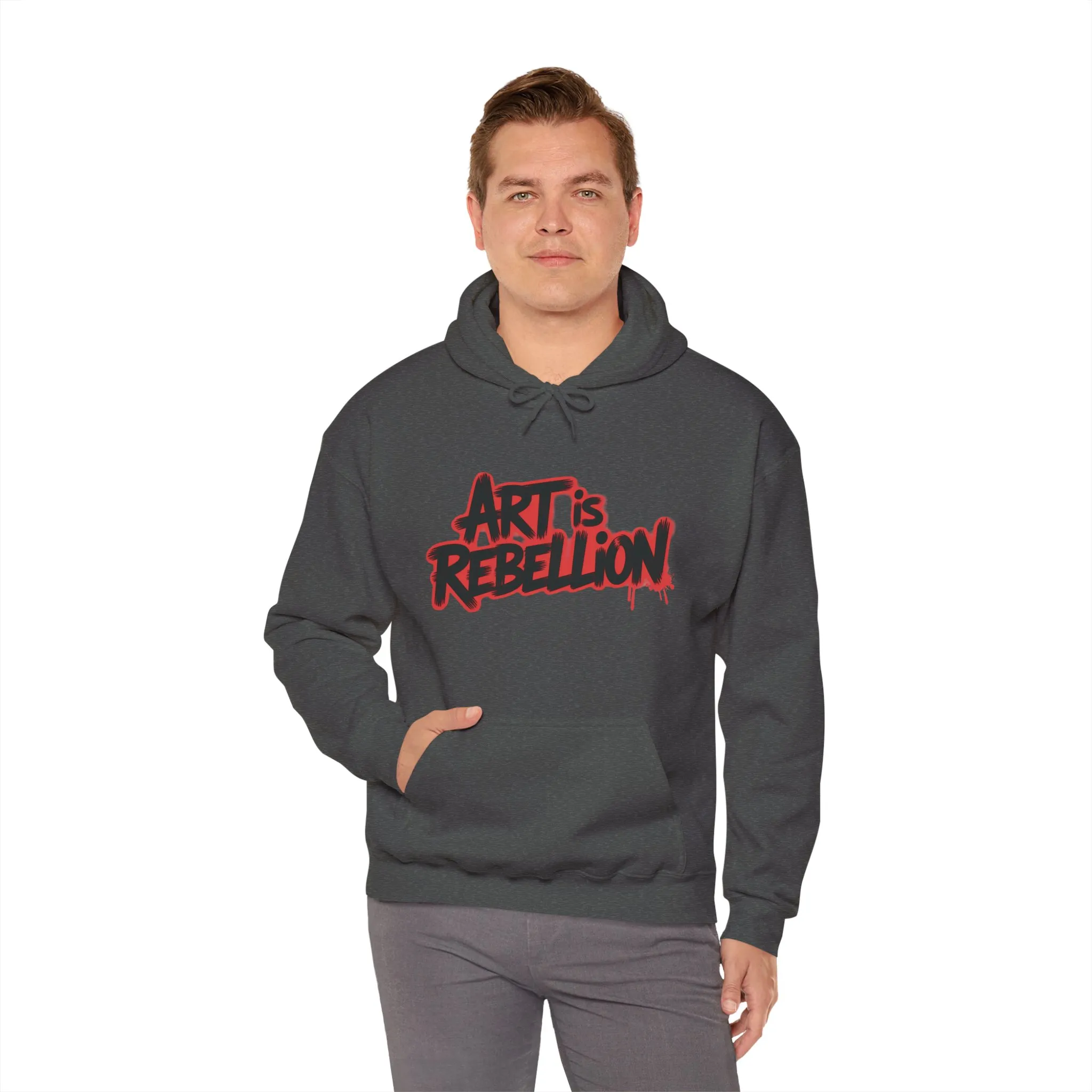 Men's Heavy Blend™ Hooded Sweatshirt, Art Is Rebellion Men's Hoodie, Graffiti Street Art Pullover, Urban Rebellion Hoodie for Skaters - Image 20