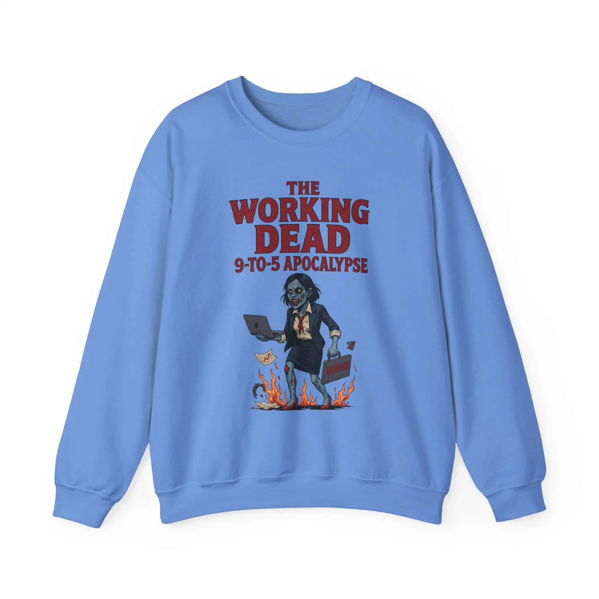 Women's The Working Dead 9-to-5 Apocalypse Sweatshirt, Funny Office Zombie Horror Pullover, Halloween Zombie Work Top - Image 13