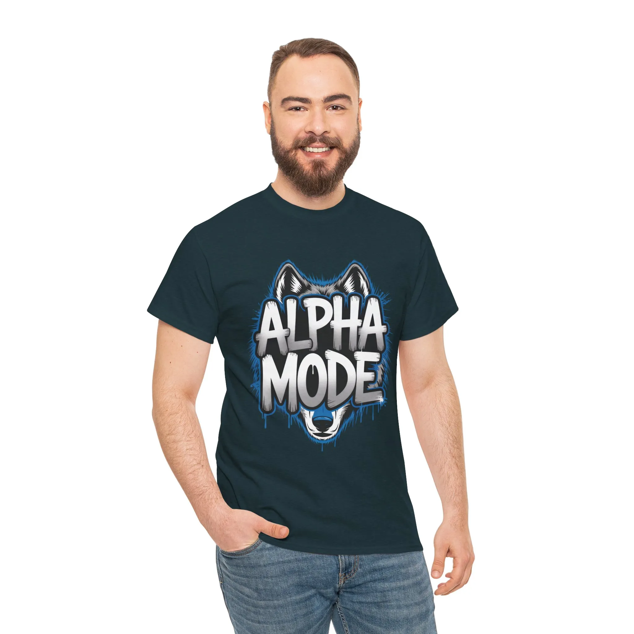 Alpha Mode Wolf Graphic Mens T-Shirt Streetwear, Alpha Tee, Wolf Tee, Street Tee, Wolf Art - Image 20