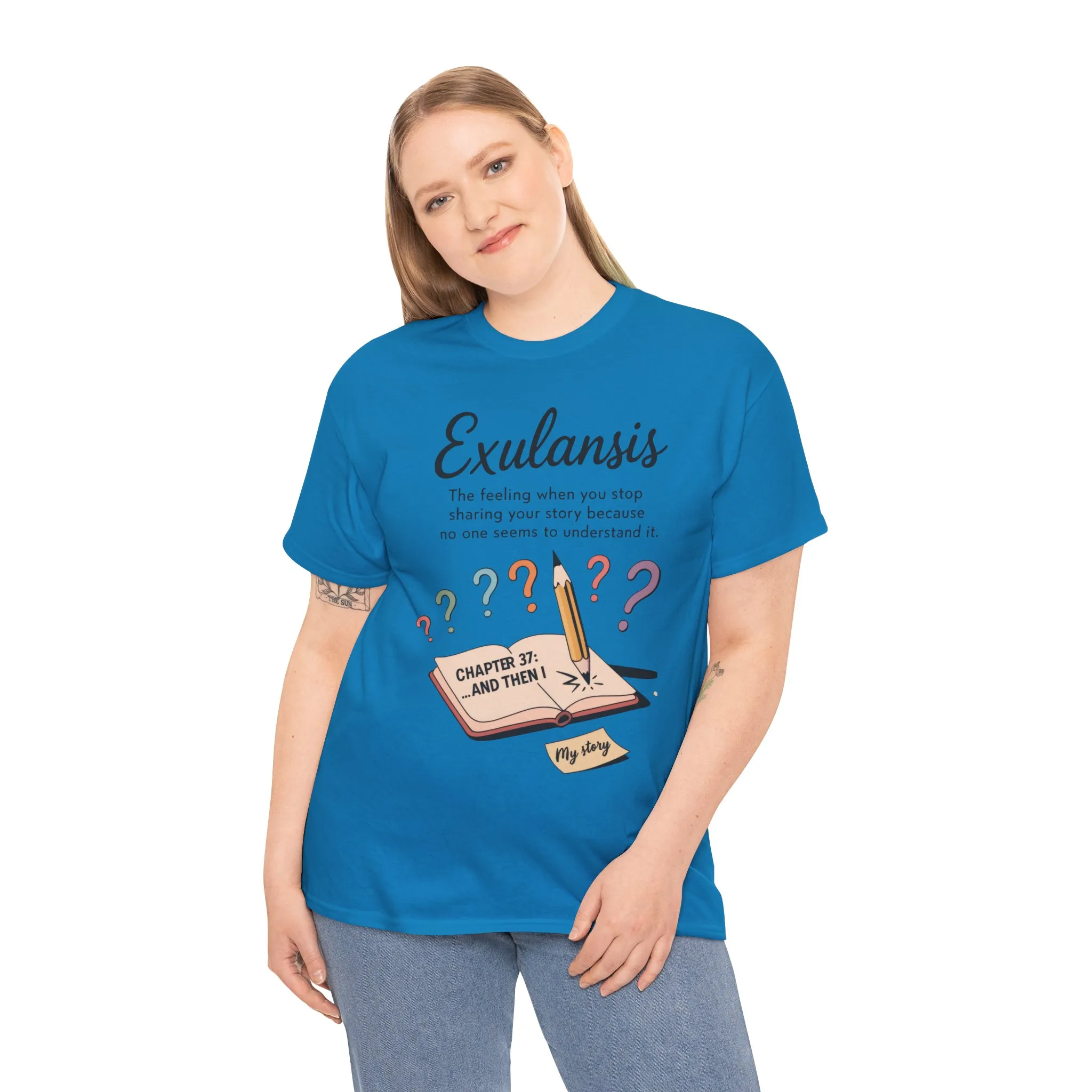 Exulansis Shirt, Emotional Aesthetic Word Tee, Deep Meaning Typography Graphic Tee, Women's Heavy Cotton Tee, deep meaning t shirt - Image 20