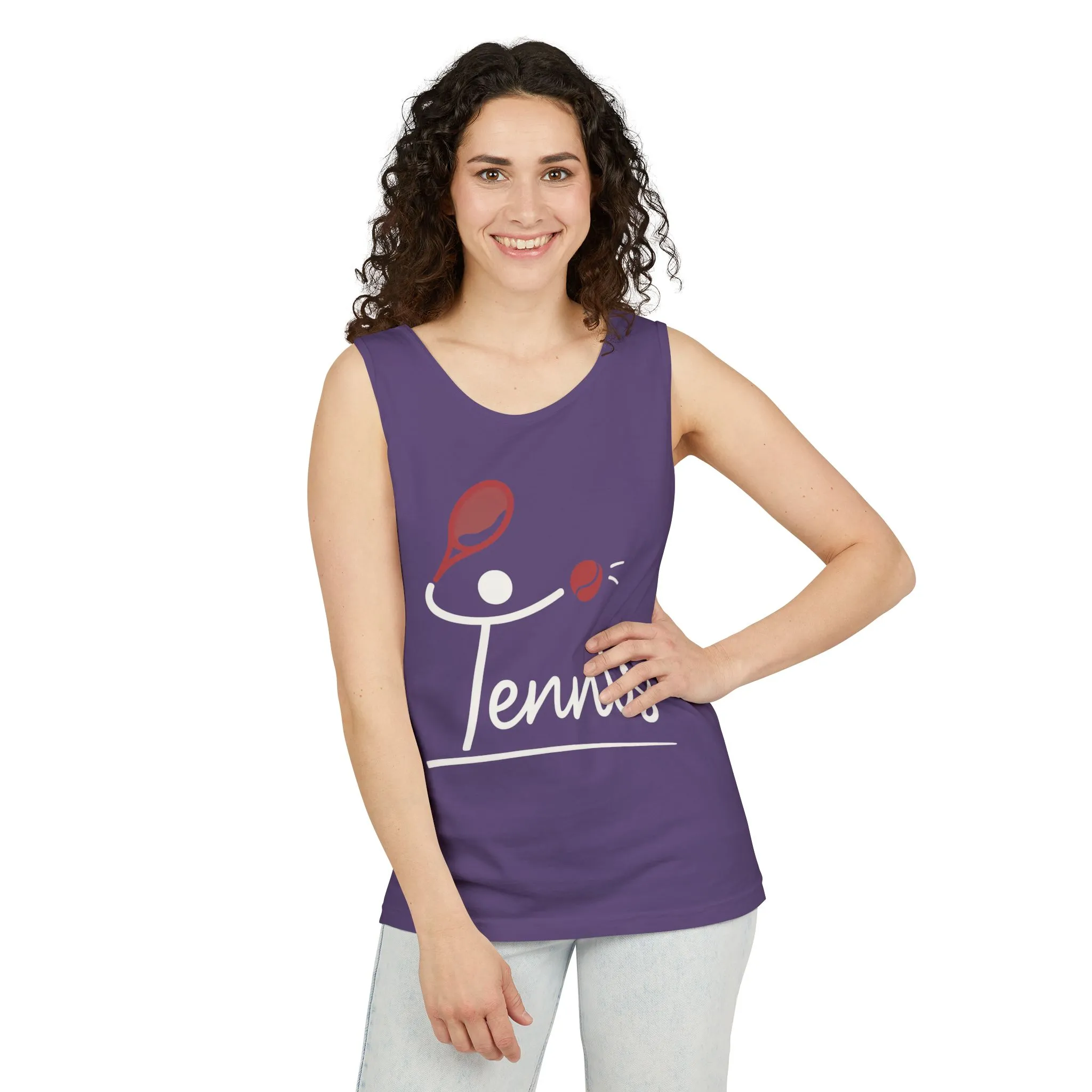 Womens Garment-Dyed Tank Top, Womens Tennis Tank Top, Cute Sports Graphic Top, Workout Gym Activewear Shirt - Image 16