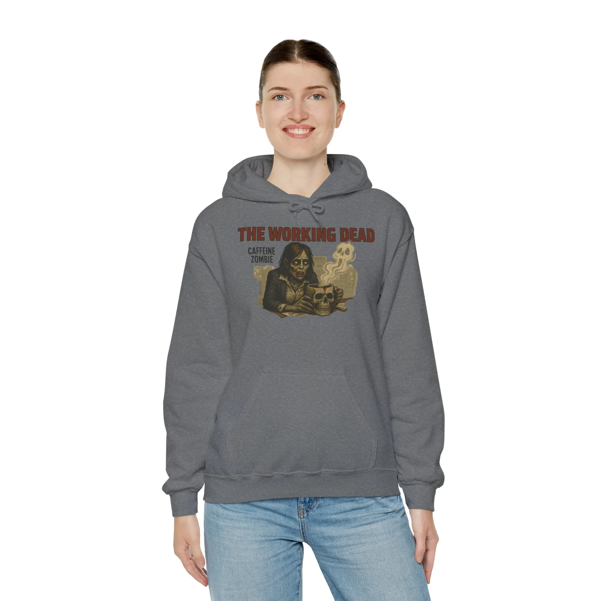 The Working Dead Women's Zombie Hoodie, Work Humor Hoodie, Halloween Work Top, Coffee Zombie Hoodie - Image 12
