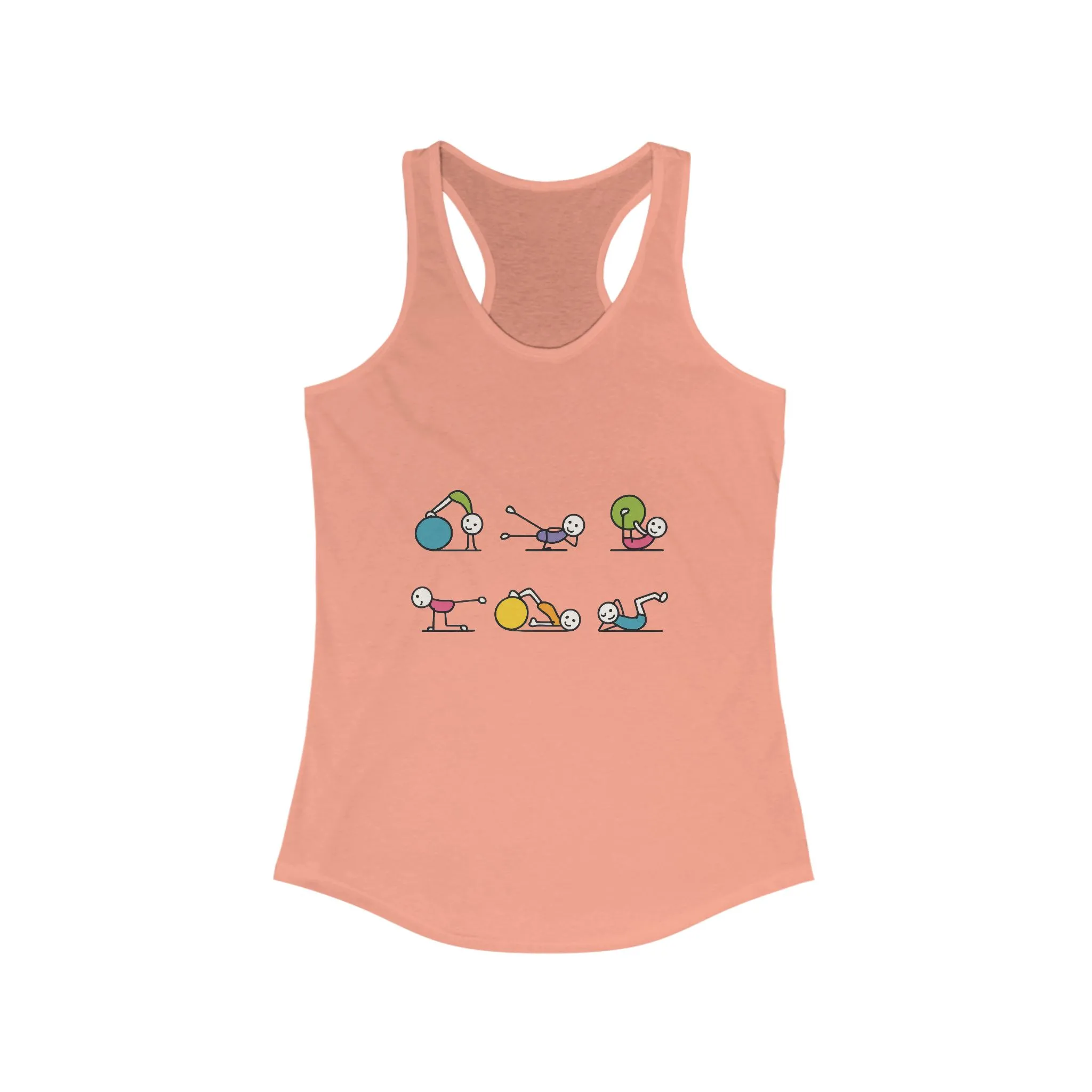 Women's Ideal Racerback Tank, Fit Fun Pilates Womens Tank Top, Cute Workout Shirt, Funny Yoga Gym Top for Women - Image 5