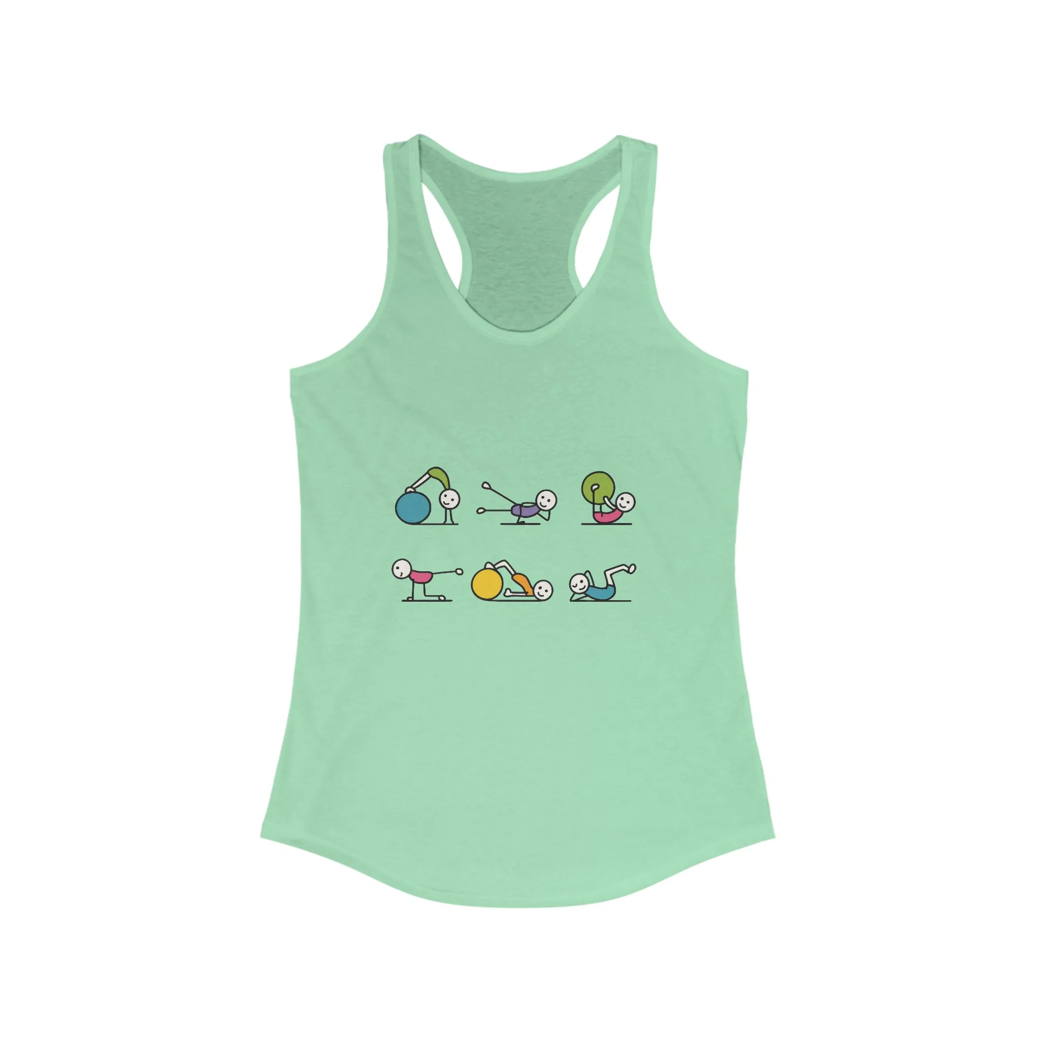 Women's Ideal Racerback Tank, Fit Fun Pilates Womens Tank Top, Cute Workout Shirt, Funny Yoga Gym Top for Women - Image 7