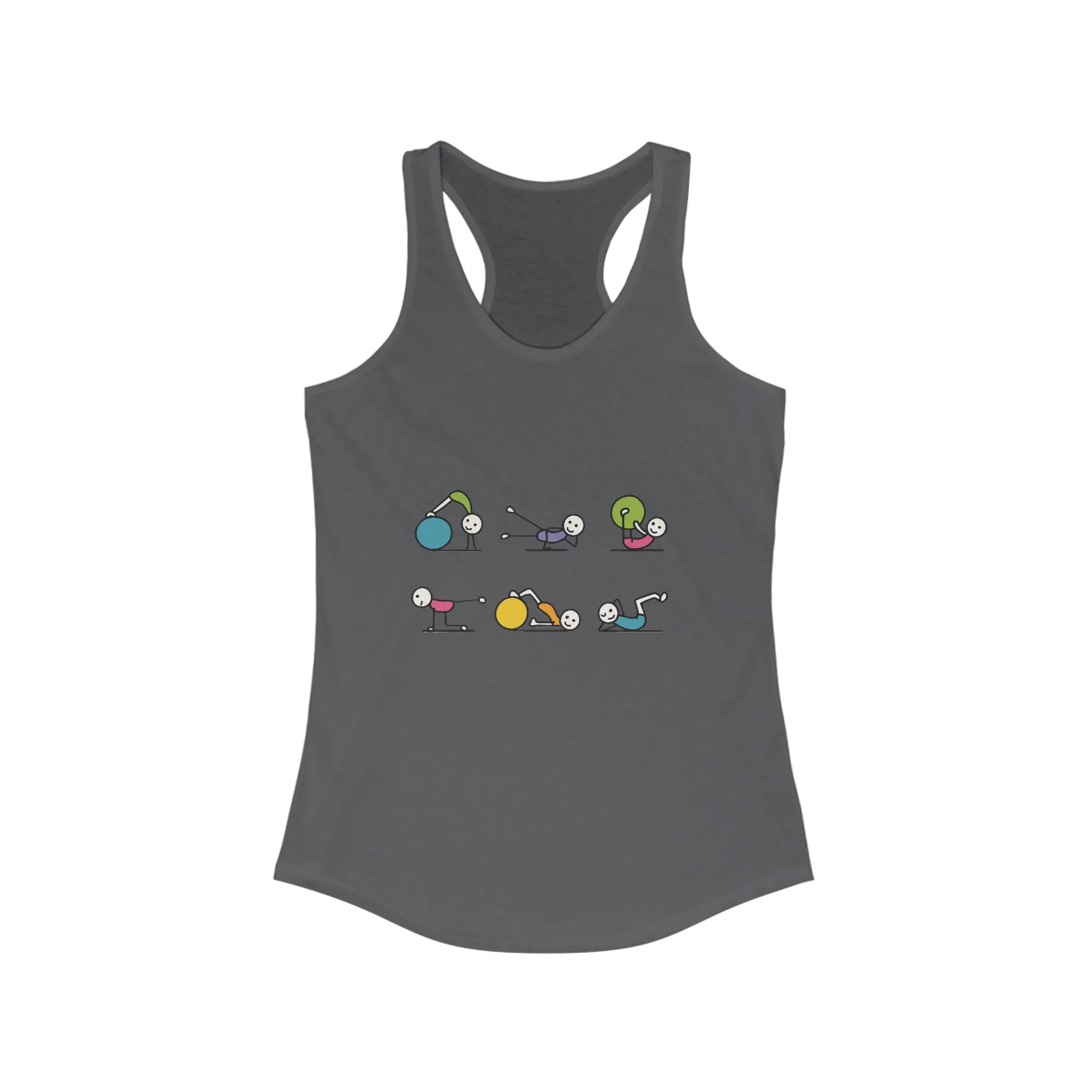 Women's Ideal Racerback Tank, Fit Fun Pilates Womens Tank Top, Cute Workout Shirt, Funny Yoga Gym Top for Women - Image 13