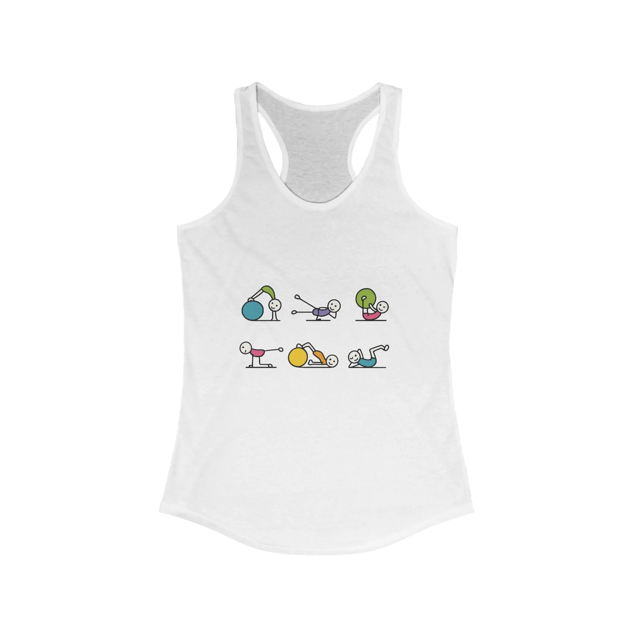 Women's Ideal Racerback Tank, Fit Fun Pilates Womens Tank Top, Cute Workout Shirt, Funny Yoga Gym Top for Women - Image 3