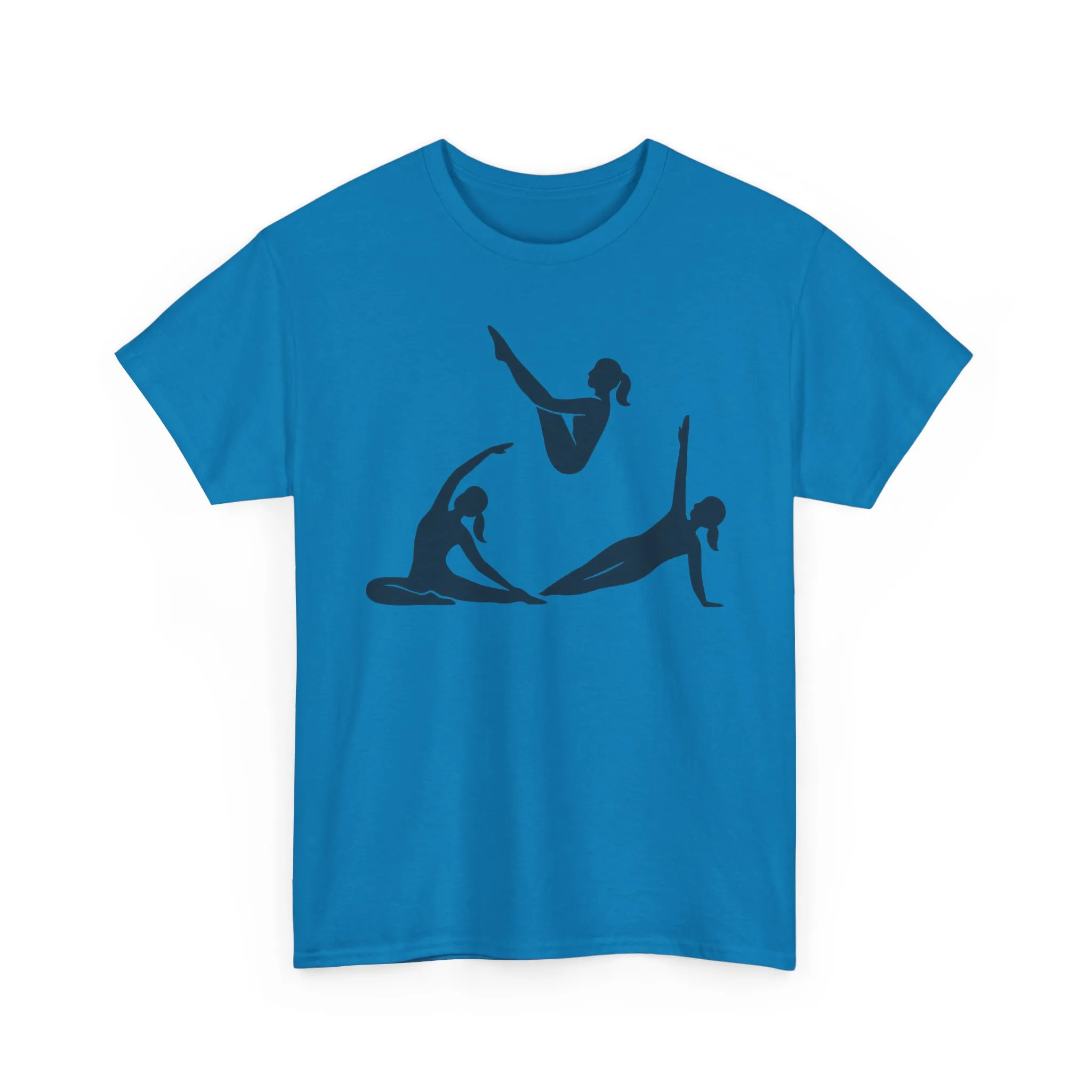 Womens Heavy Cotton Tee, Womens Pilates Graphic T-Shirt, Yoga Fitness Tee, Workout Top with Silhouette Print - Image 16