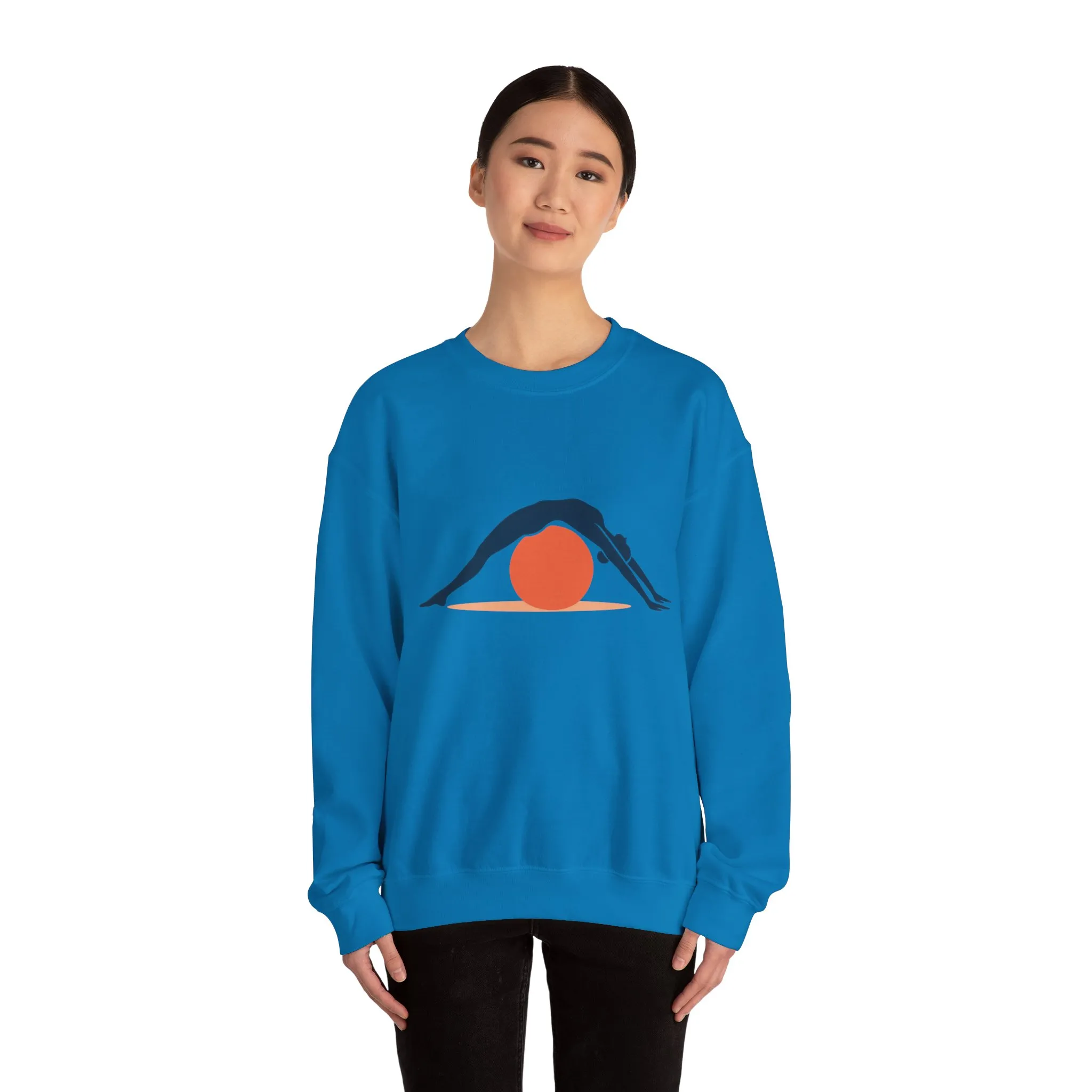 Womens Heavy Blend™ Crewneck Sweatshirt, Womens Pilates Sweatshirt, Yoga Fitness Graphic Pullover, Cute Workout Top - Image 14