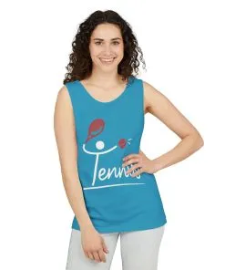 Womens Garment-Dyed Tank Top, Womens Tennis Tank Top, Cute Sports Graphic Top, Workout Gym Activewear Shirt