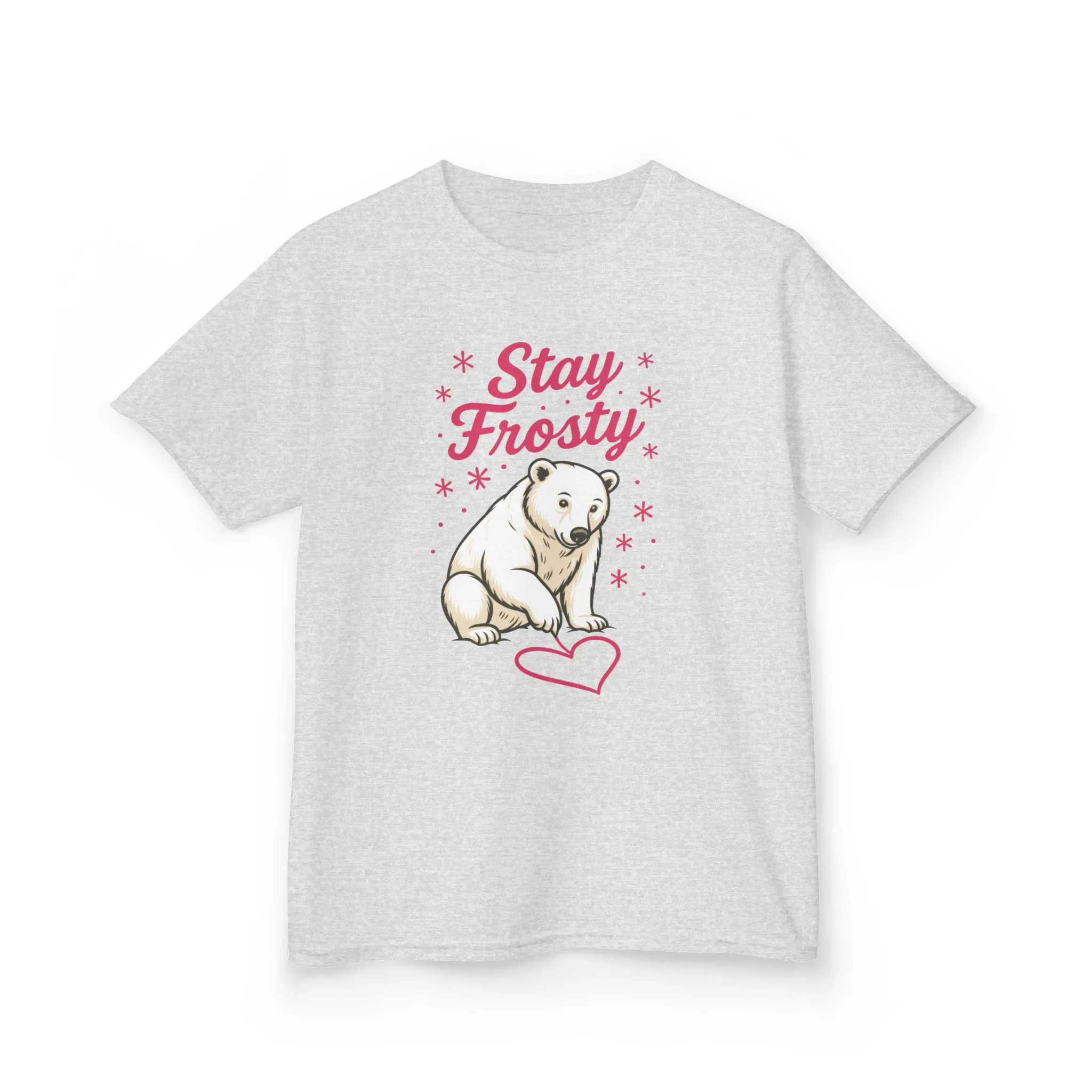 Kids Heavy Cotton™ Tee, Kids Stay Frosty Polar Bear T-Shirt, Cute Winter Graphic Tee for Children - Image 5