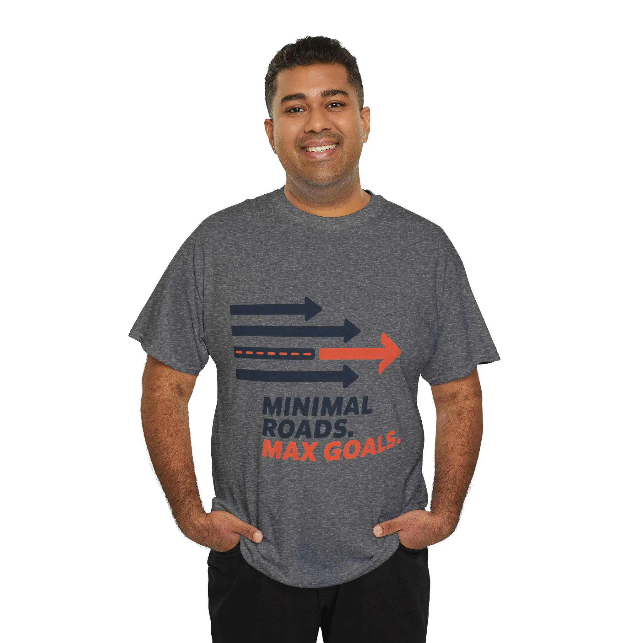 Minimal Roads Max Goals Motivational Mens T-Shirt, Urban Style Graphic Tee - Image 18
