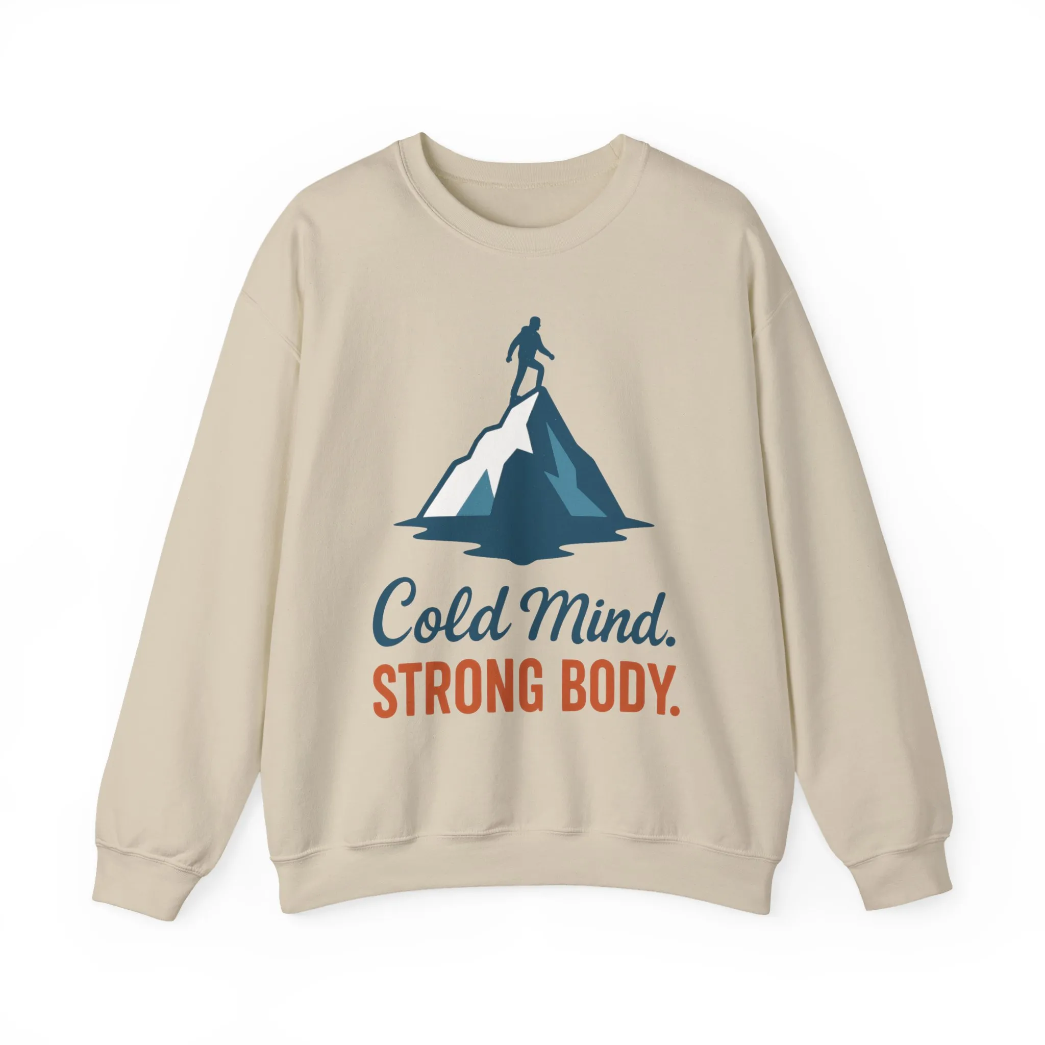 Mens Heavy Blend™ Crewneck Sweatshirt, Cold Mind Strong Body Sweatshirt, Nordic Mountain Minimalist Pullover - Image 9