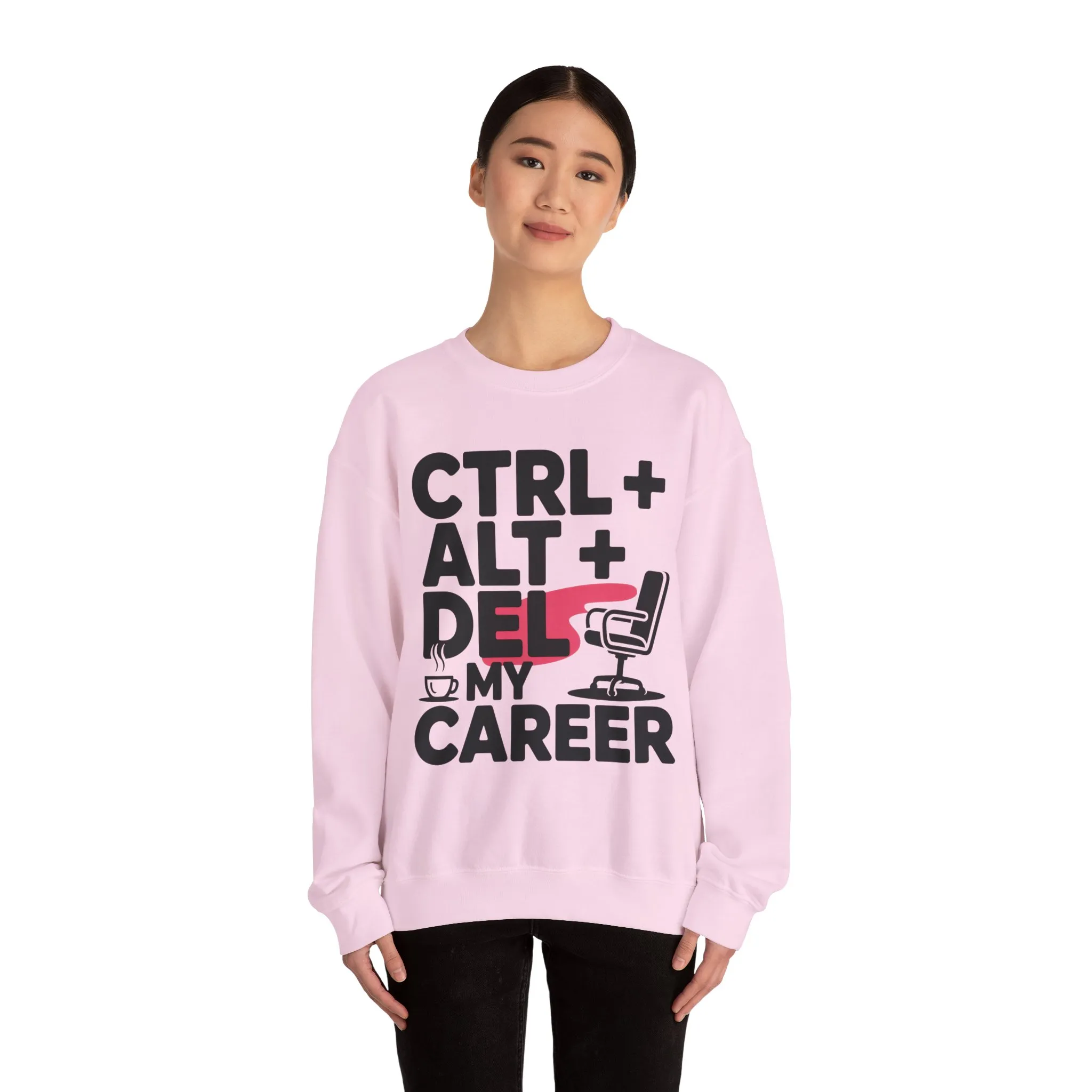 Ctrl Alt Del My Career Sweatshirt, Sarcastic Workwear Graphic Pullover, Funny Office Top, Women's Heavy Blend⢠Crewneck Sweatshirt - Image 23