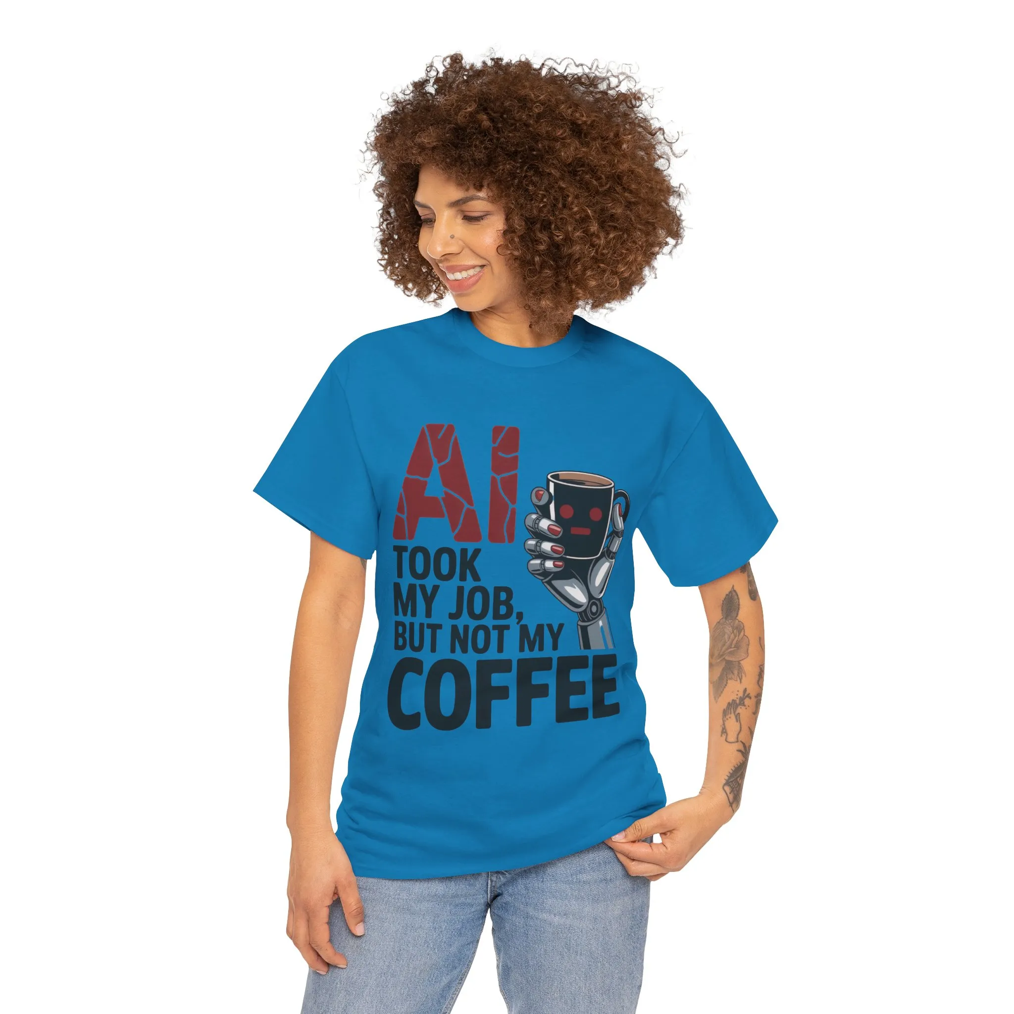 Women's AI Coffee T-Shirt, Funny Robot Job Humor Tee, Geek Sarcastic Gift for Her, Sarcastic Work Shirt, Career Humor - Image 17