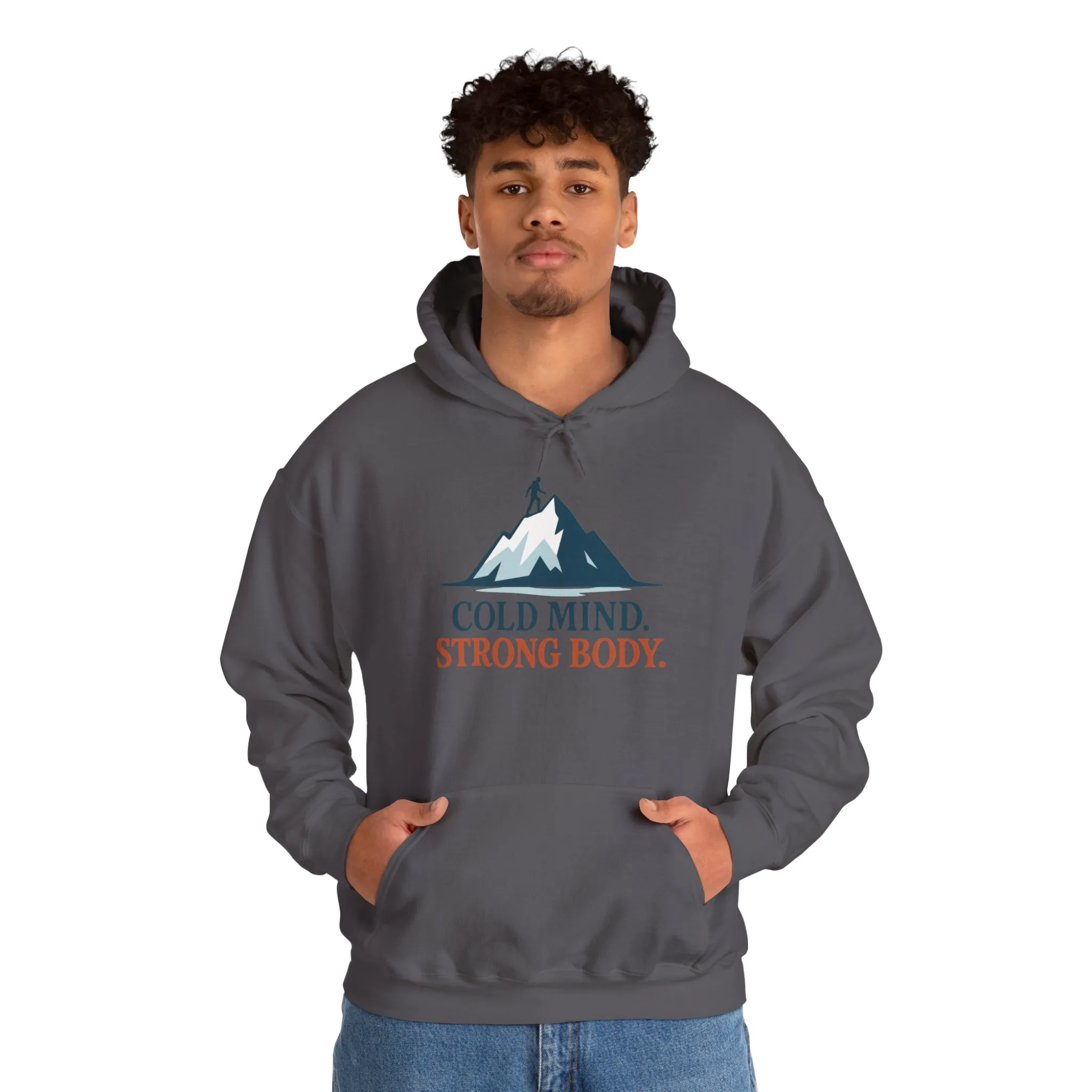 Mens Heavy Blend™ Hooded Sweatshirt, Cold Mind Strong Body Sweatshirt, Nordic Mountain Minimalist Pullover - Image 35