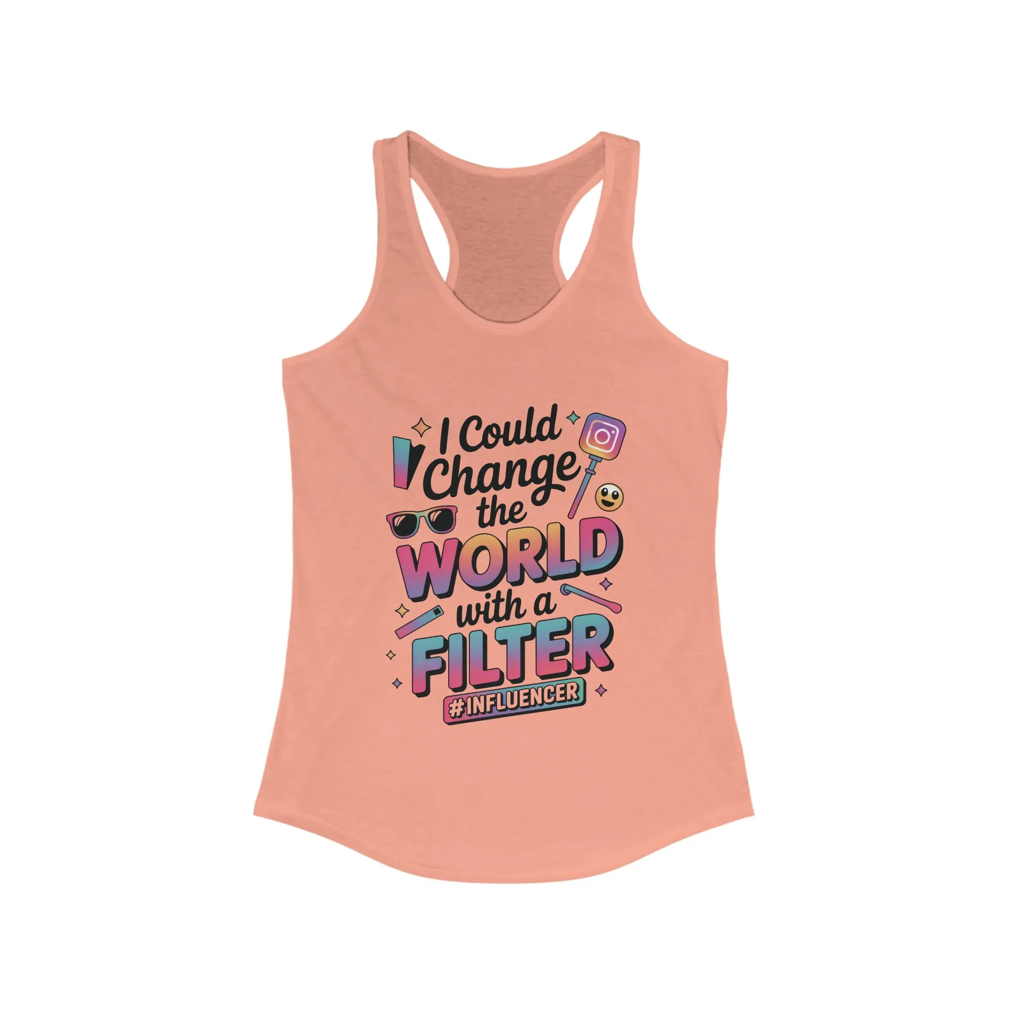Women's Ideal Racerback Tank, Womens Influencer Tank Top, Funny Social Media Graphic Tank, Cute Trendy Top - Image 3