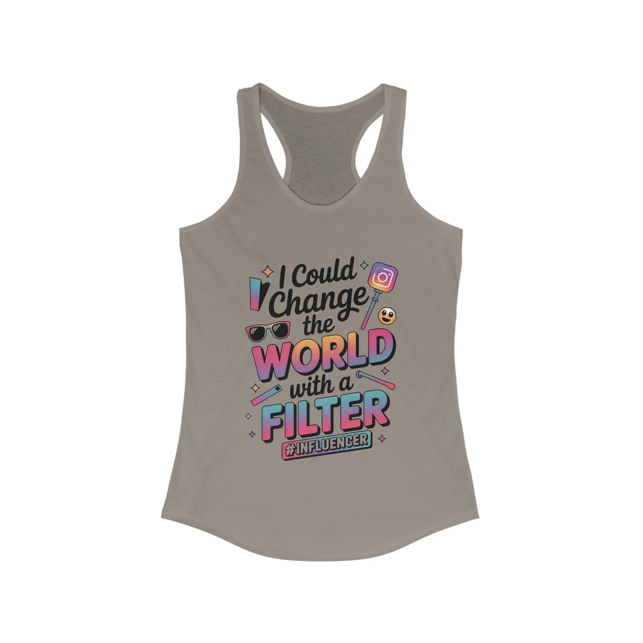Women's Ideal Racerback Tank, Womens Influencer Tank Top, Funny Social Media Graphic Tank, Cute Trendy Top - Image 7