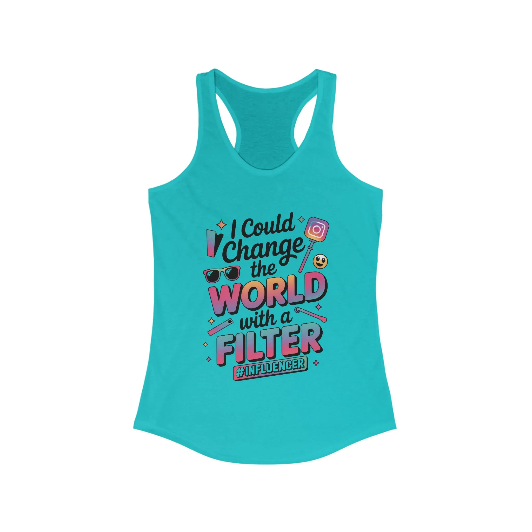 Women's Ideal Racerback Tank, Womens Influencer Tank Top, Funny Social Media Graphic Tank, Cute Trendy Top - Image 11
