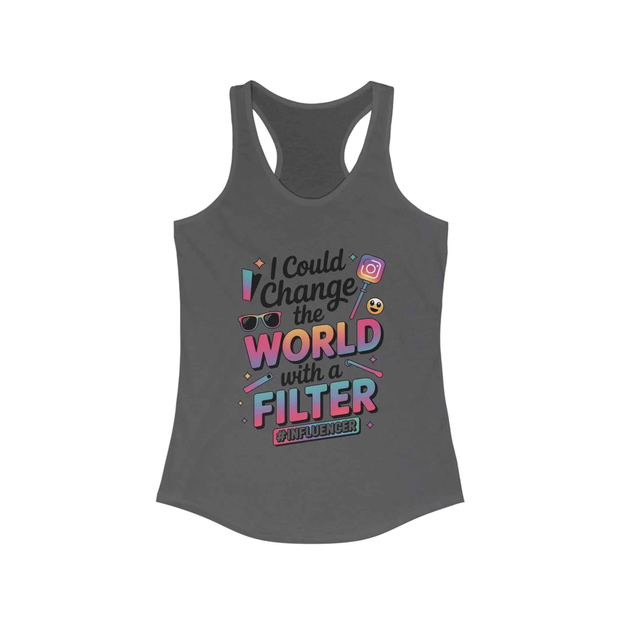 Women's Ideal Racerback Tank, Womens Influencer Tank Top, Funny Social Media Graphic Tank, Cute Trendy Top - Image 13