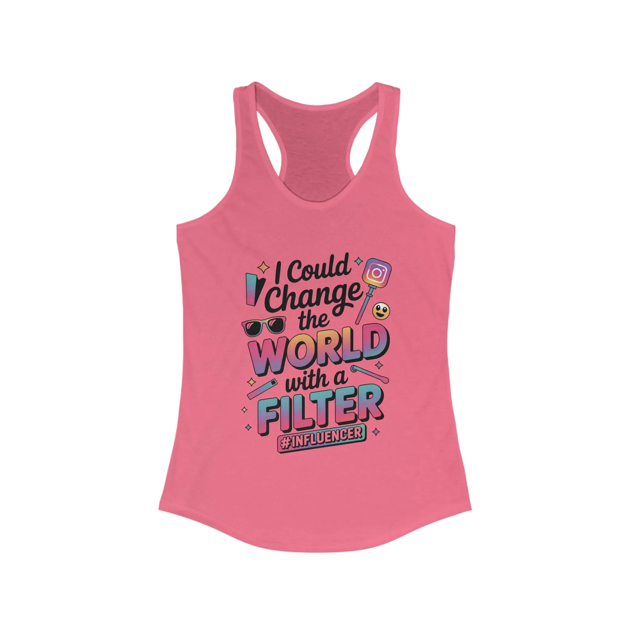Women's Ideal Racerback Tank, Womens Influencer Tank Top, Funny Social Media Graphic Tank, Cute Trendy Top - Image 15
