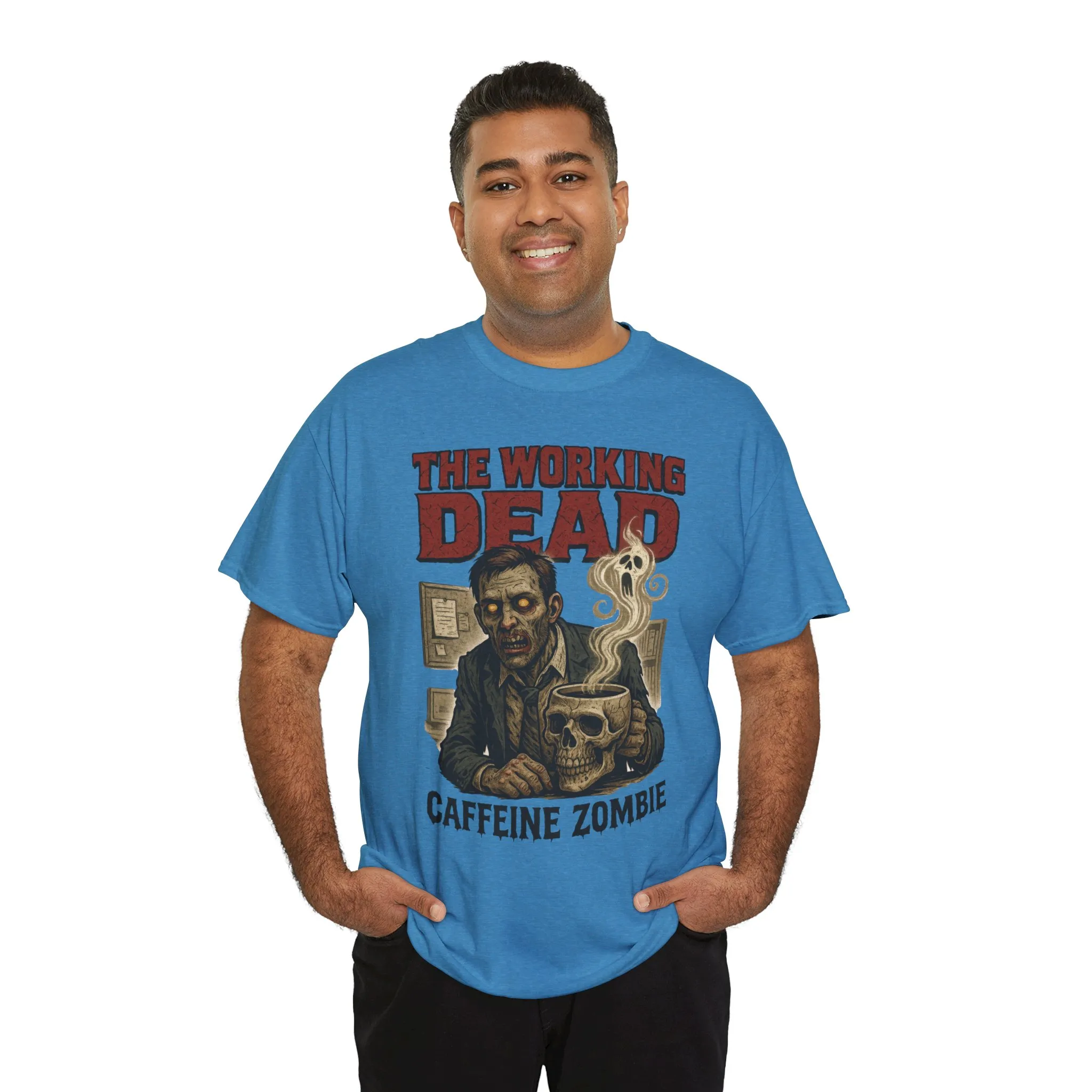 The Working Dead Men's Funny Zombie Work T-Shirt, Office Humor Tee, Halloween Office Tee, Coffee Zombie Shirt - Image 10