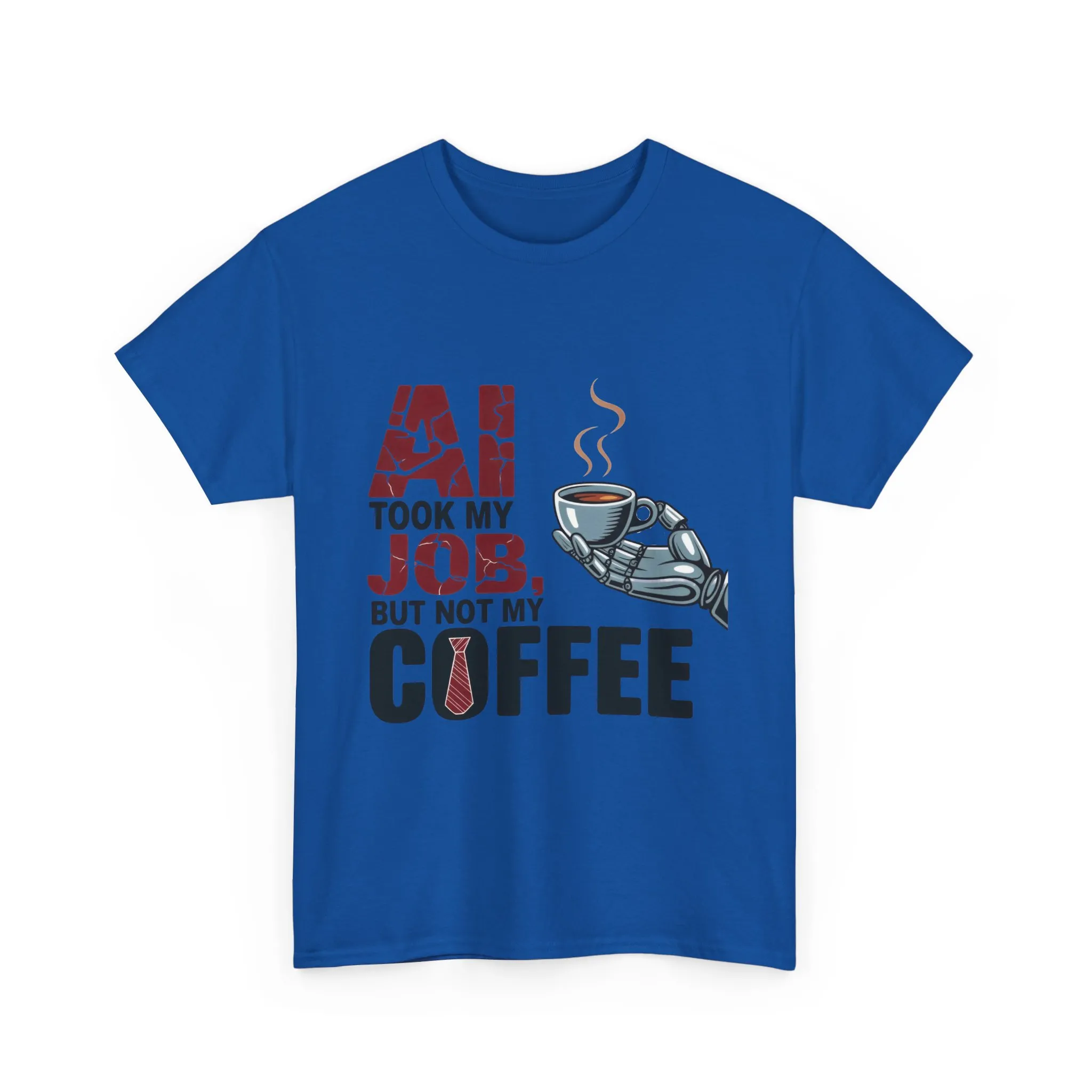 Men's AI Coffee T-Shirt, Funny Robot Humor Graphic Tee, Geek Job Joke Shirt for Him, Men's Heavy Cotton Tee, Sarcastic Work Shirt - Image 28